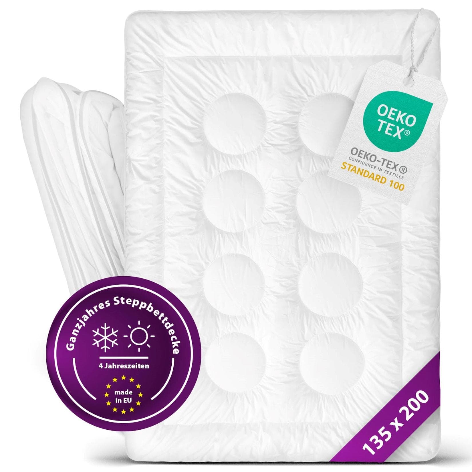 AddLiving Micro Deluxe Steppbettdecke 135x200cm Allergiker geeignet 4 Jahreszeiten