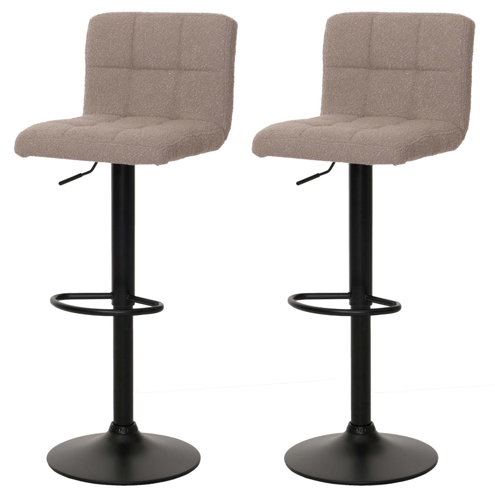 2er-Set Barhocker MCW-G87 höhenverstellbar drehbar Stoff Taupe