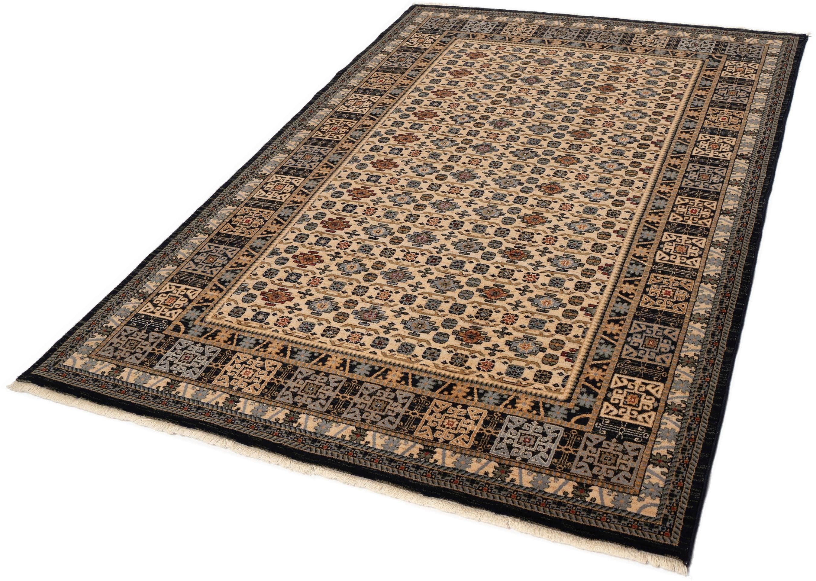 Wollteppich THEKO Saharna 6428 Blau Orient-Optik
