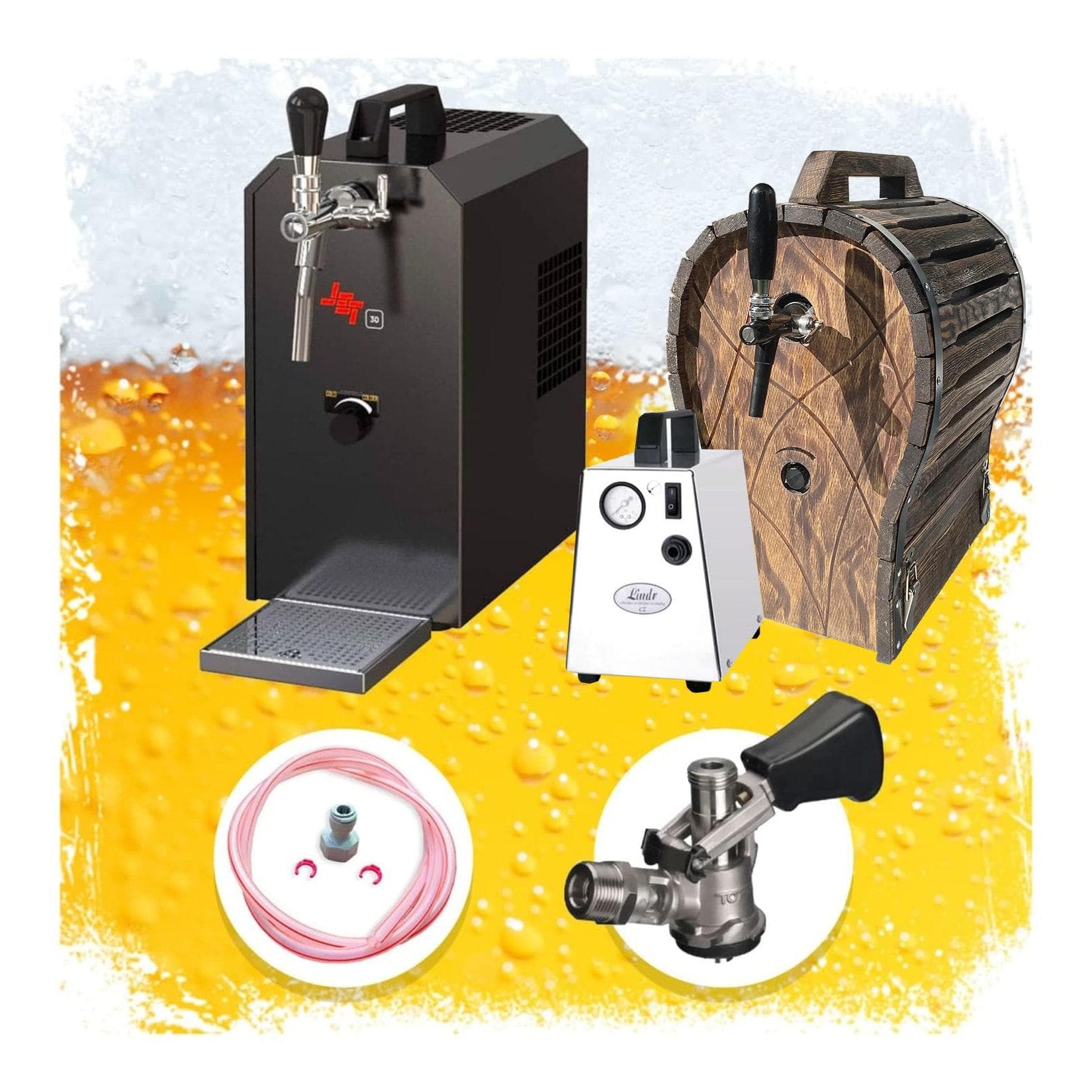 ich-zapfe Zapfanlage JET 30 Bierkoffer Holzfass
