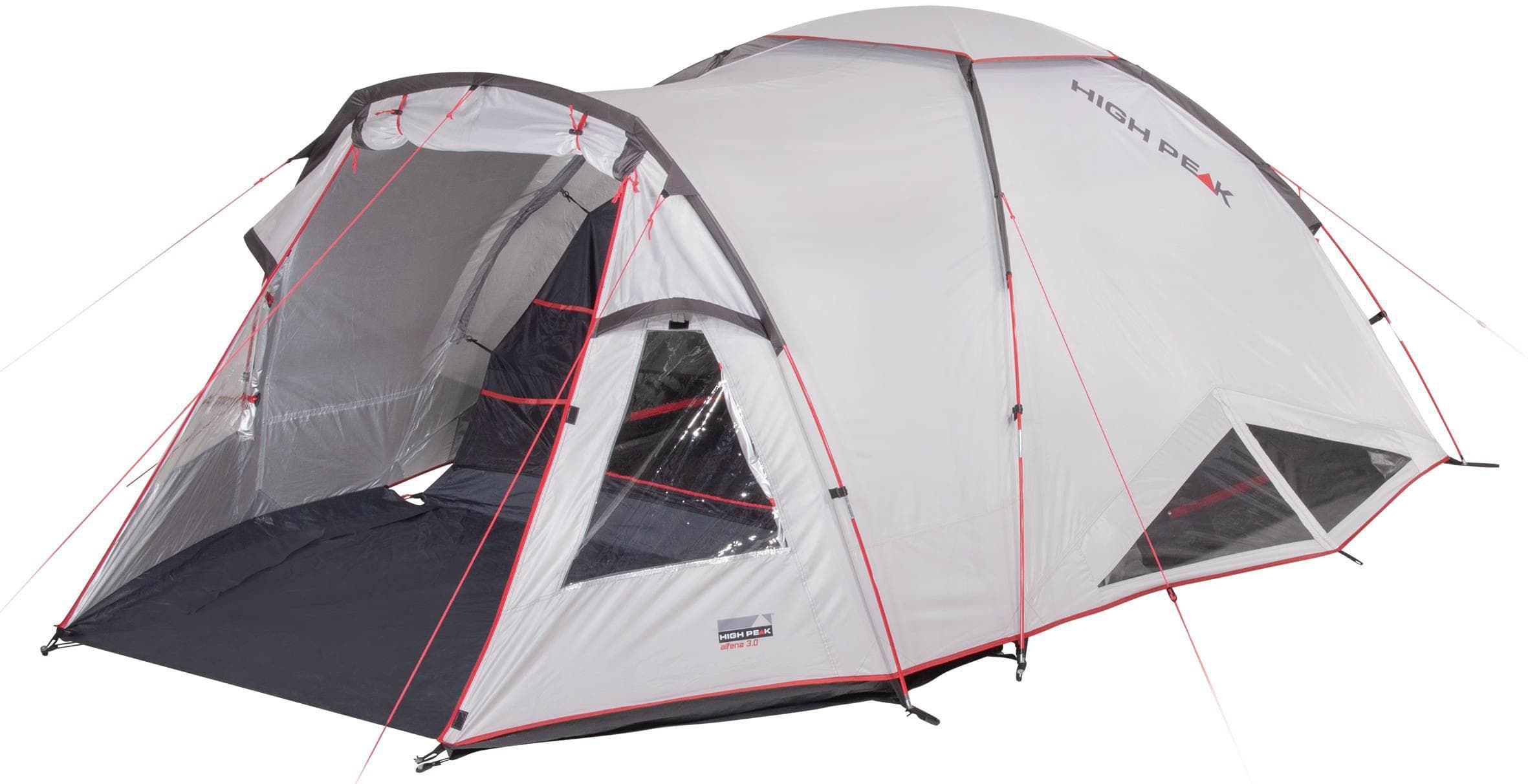 HIGH PEAK Kuppelzelt Alfena 3.0 Grau 3 Personen Campingzelt