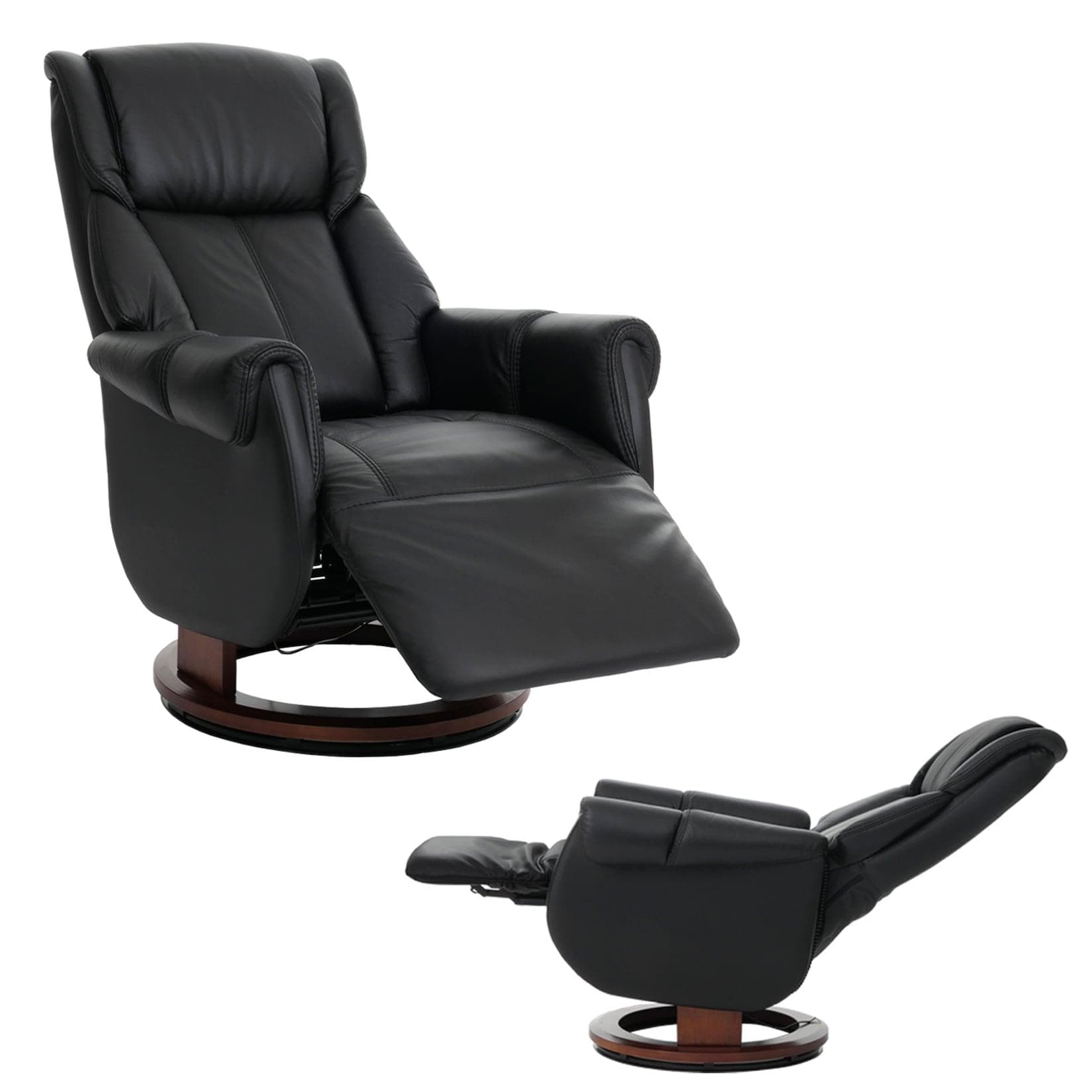 MCA Relaxsessel MCW-N58 mit Aufstehhilfe, Schwarz/Braun, Leder