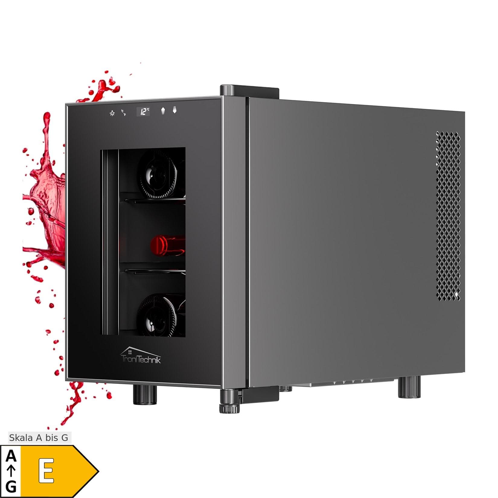 TroniTechnik Weinkühlschrank Montpellier 17L 6 Flaschen Schwarz/Weiß