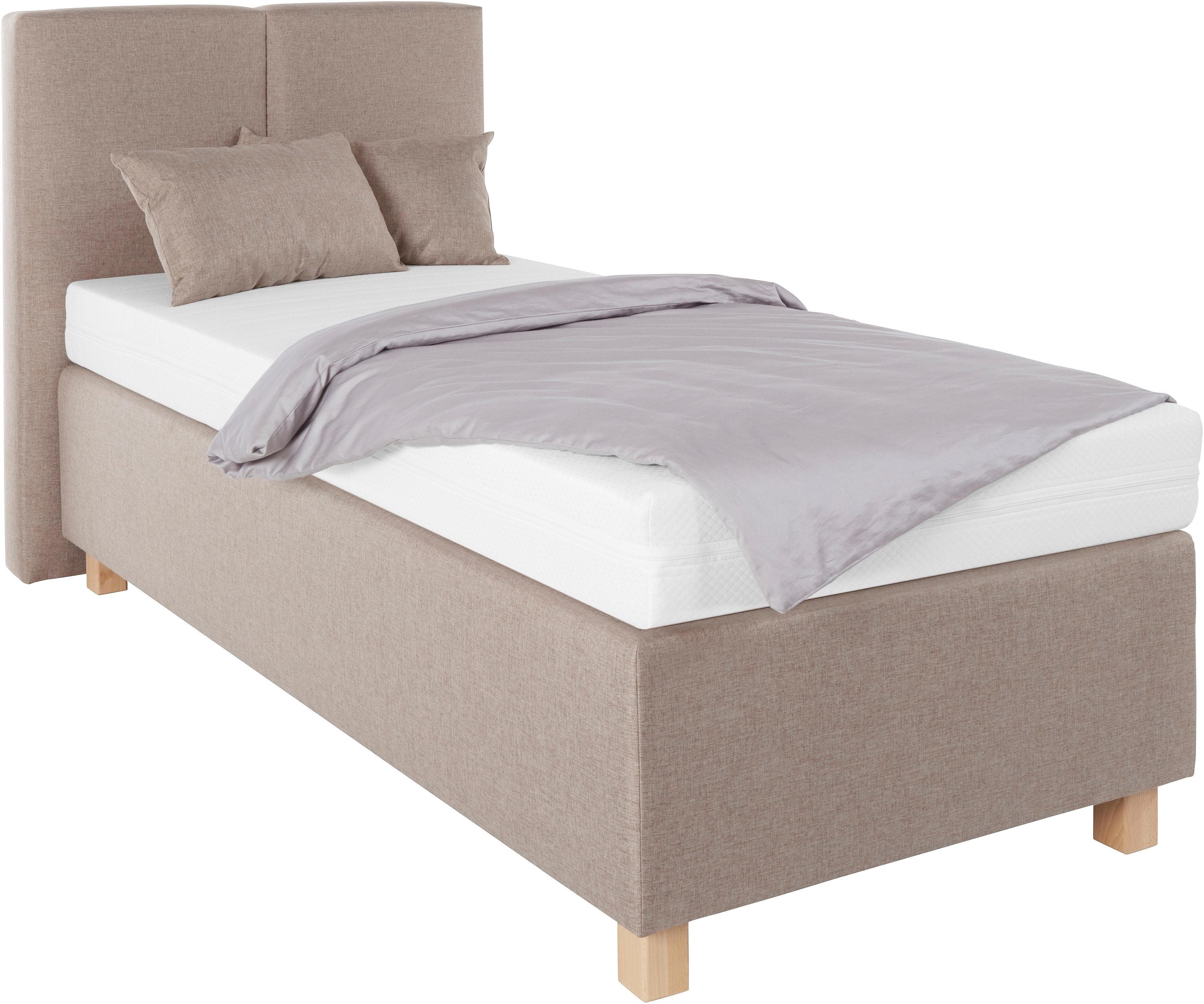 WESTFALIA SCHLAFKOMFORT Boxspringbett Beige H3 mit Zierkissen