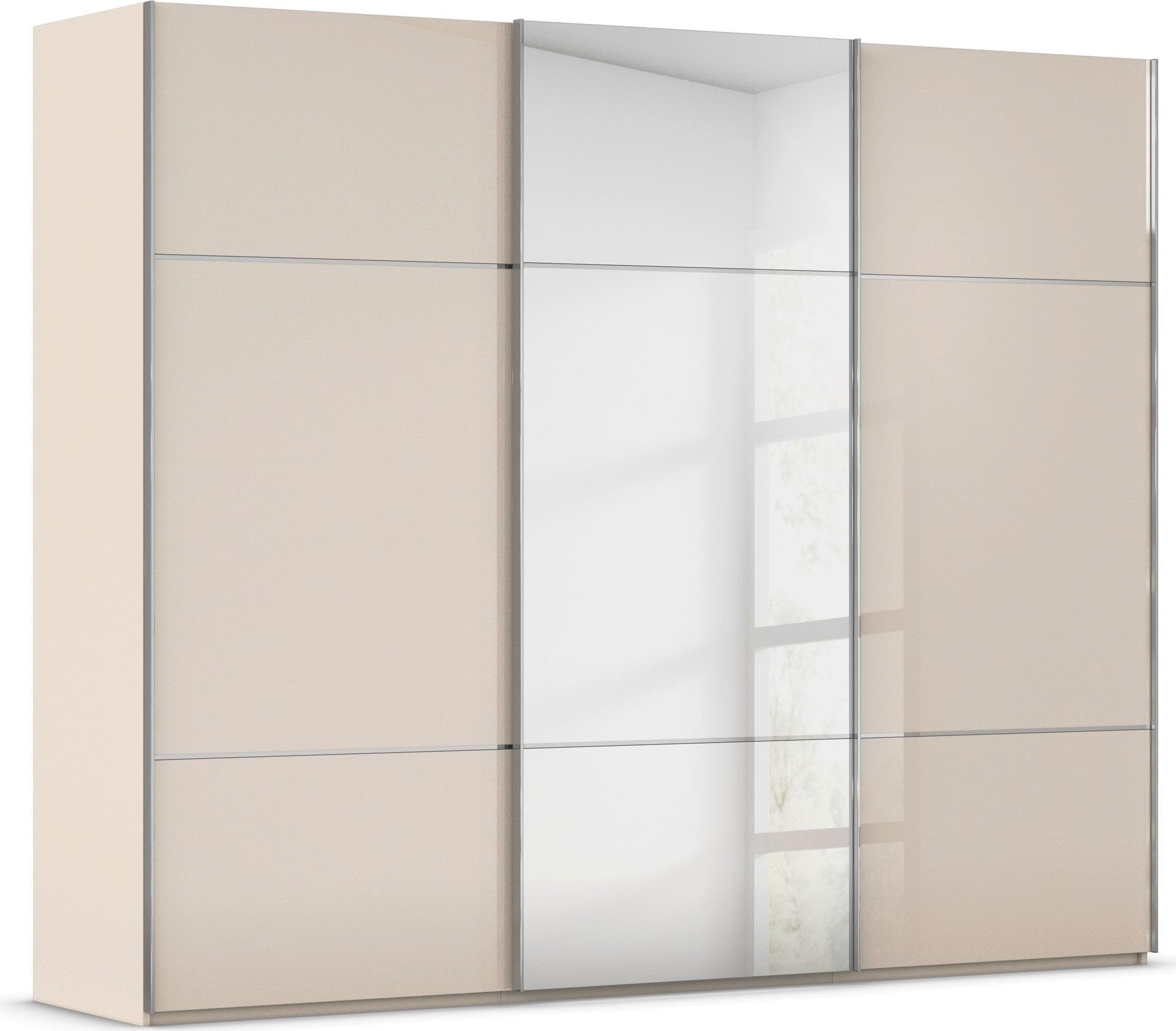 Rauch Schwebetürenschrank SCALE-TRIO Beige Glas Chrom