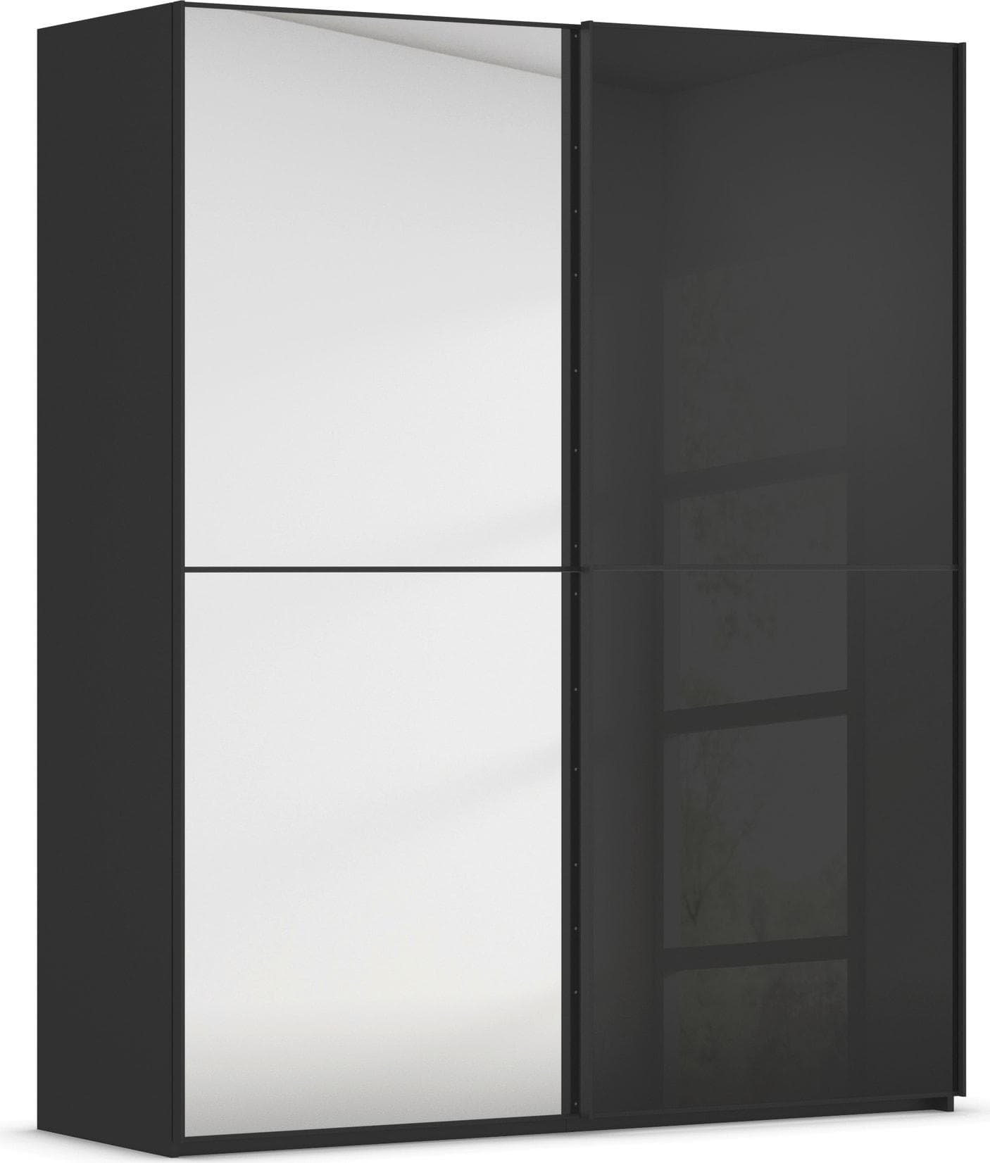 Rauch Schwebetürenschrank SCALE-DUO Schwarz Glas