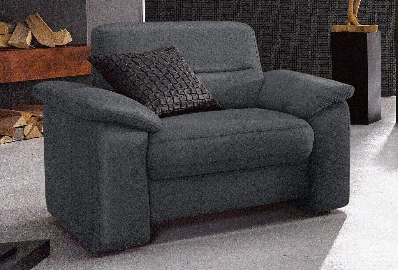 Sessel SIT & MORE Ascara Schwarz Moderner Polstersessel mit Federkern