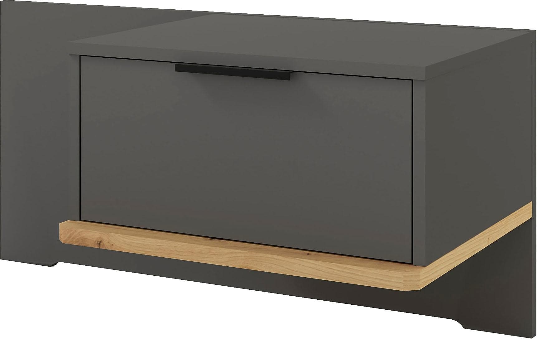 Nachtschrank Isabelle 90cm Graphit-Dekor Wandmontage
