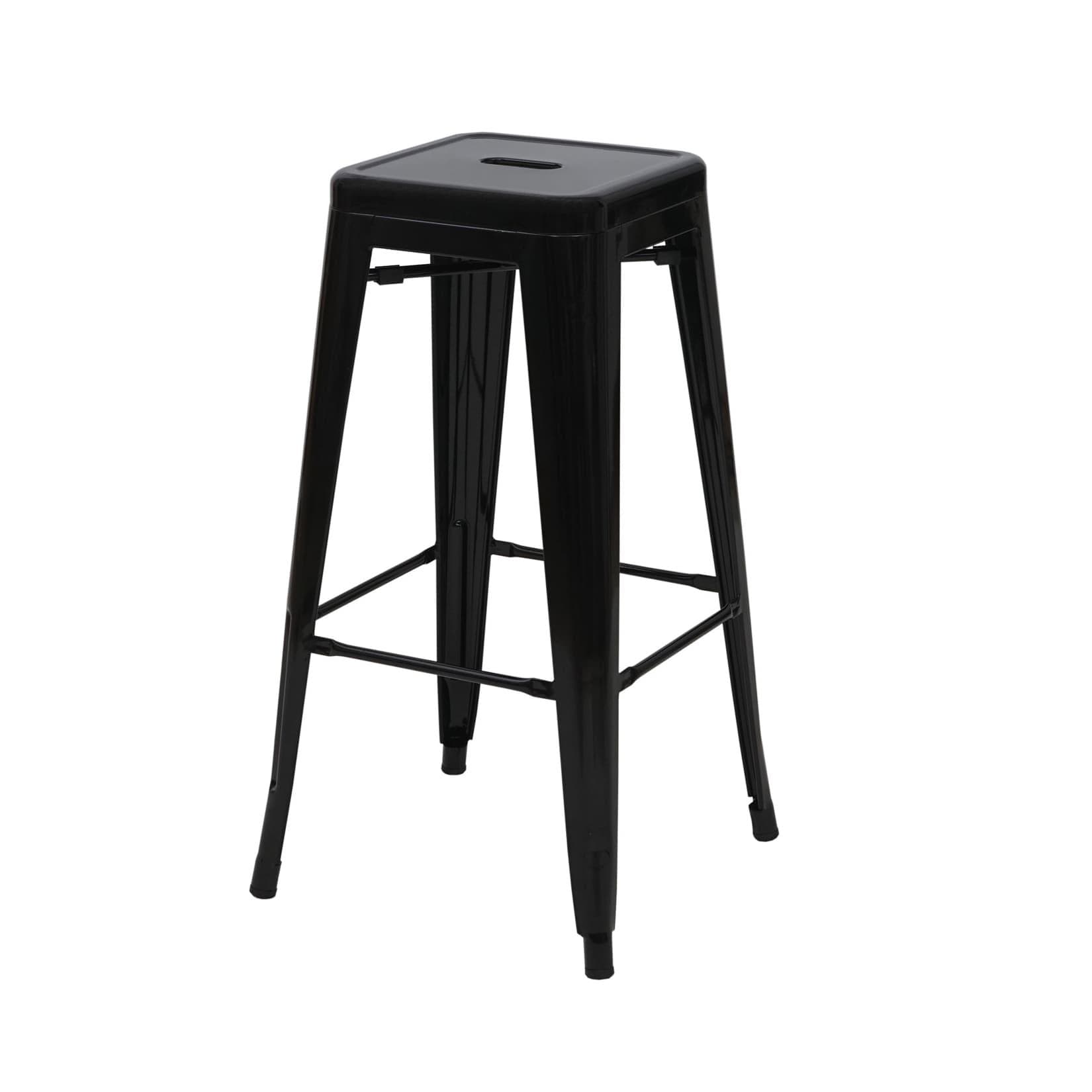 Barhocker MCW-A73 Schwarz Metall Industriedesign Stapelbar