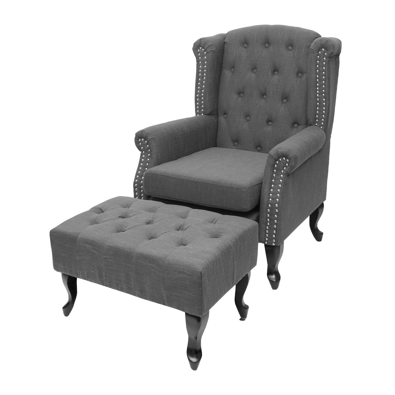 Sessel Chesterfield Oxford Relaxsessel Clubsessel Ohrensessel mit Ottomane