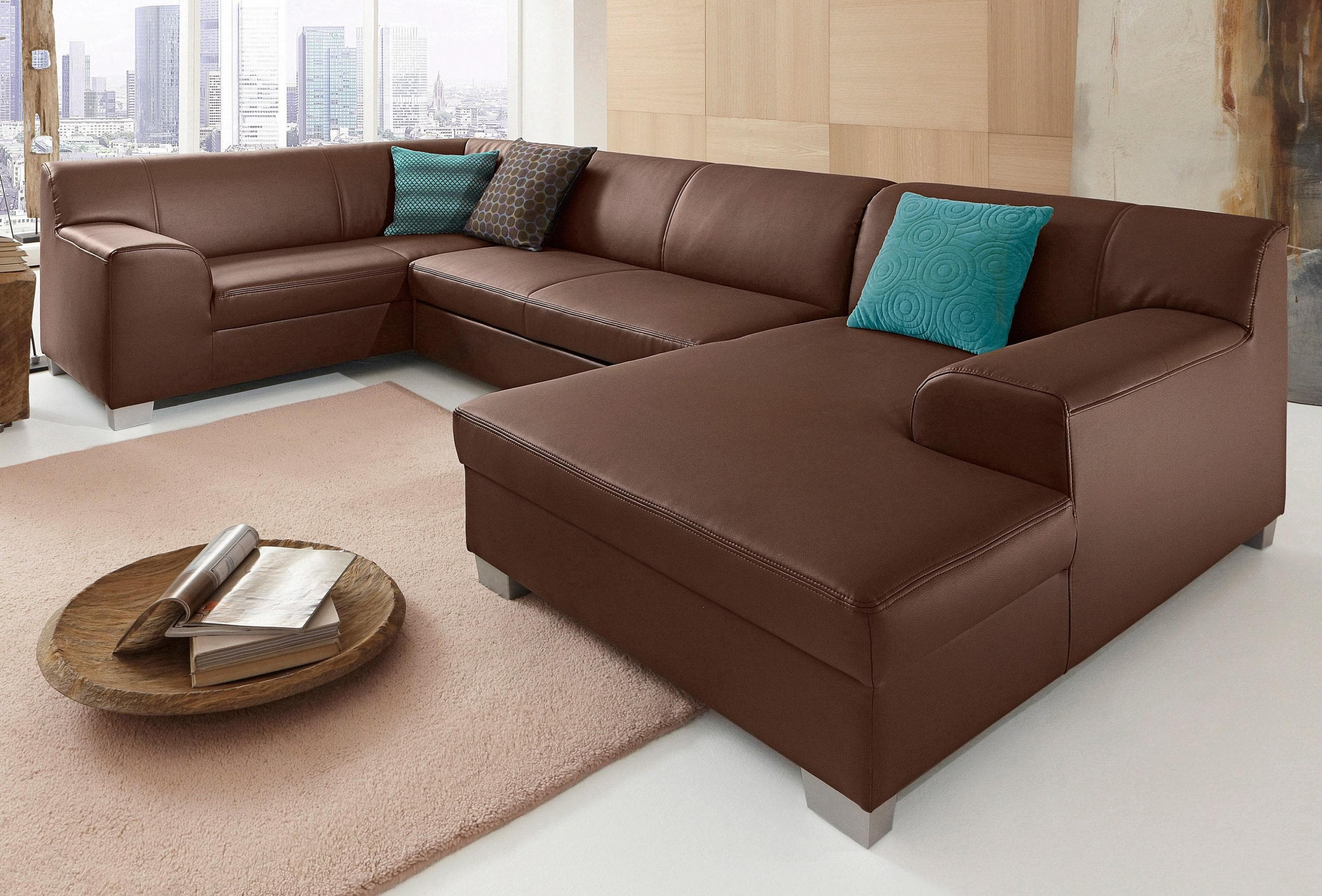 DOMO COLLECTION Wohnlandschaft Amando U-Form mit Bettfunktion