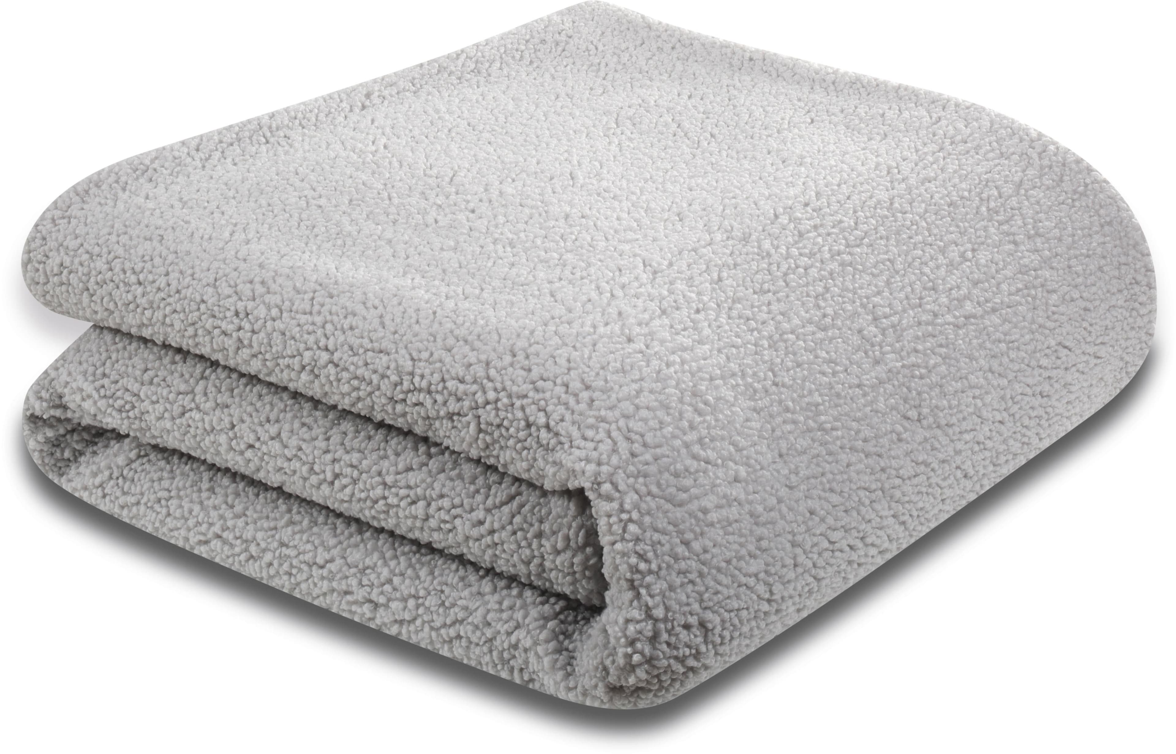 BIEDERLACK Wohndecke Teddy Blau Ice Kuschelig Polyester