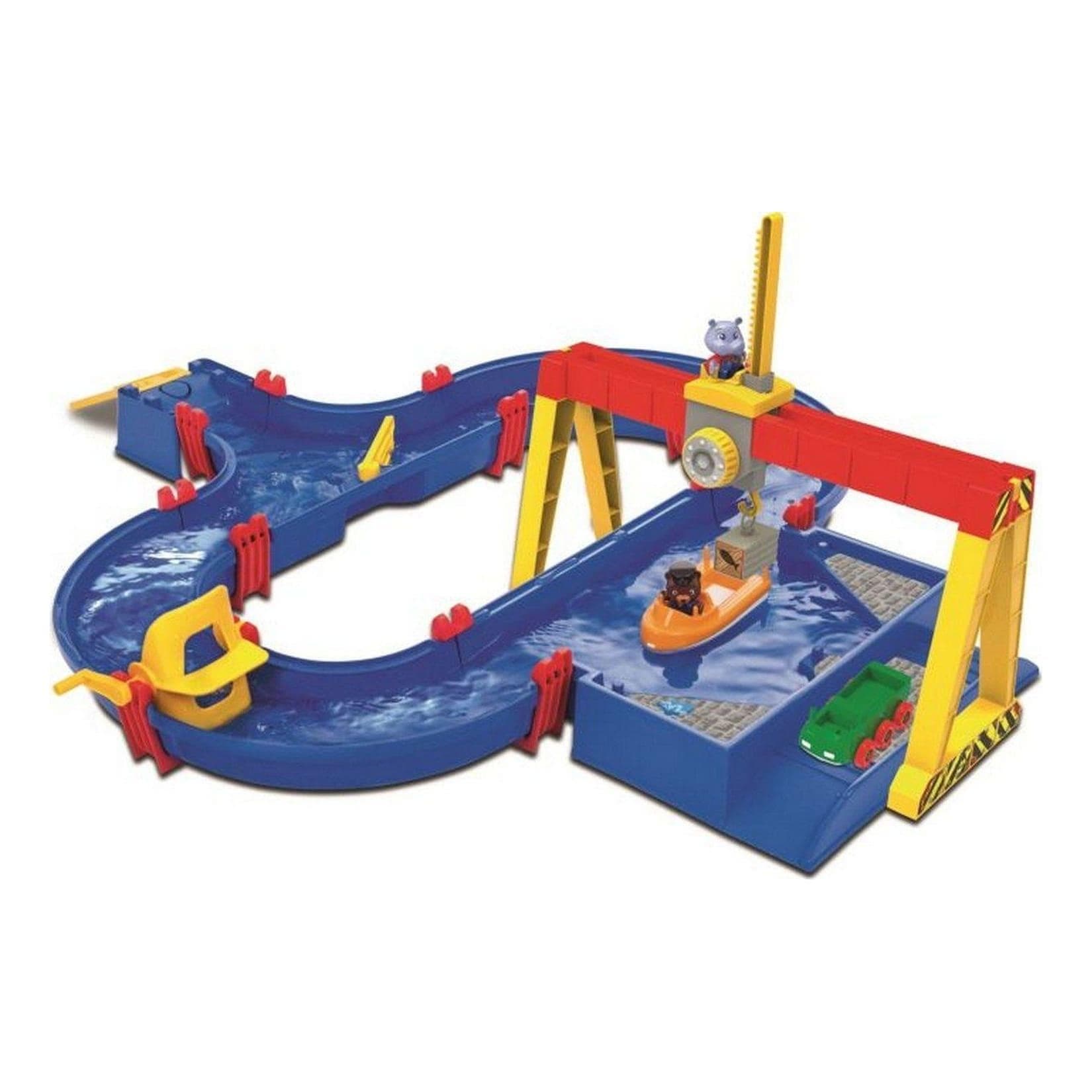AquaPlay ContainerPort Wasserbahn Spielset mit Boot und Figuren