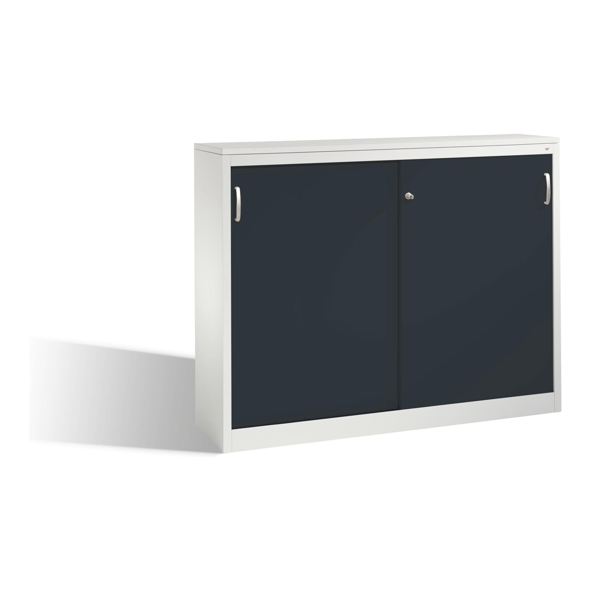 C+P Akten-Sideboard Acurado mit Schiebetüren, 2 x 3 Ordnerhöhen, Stahlkonstruktion, Schwarzgrau