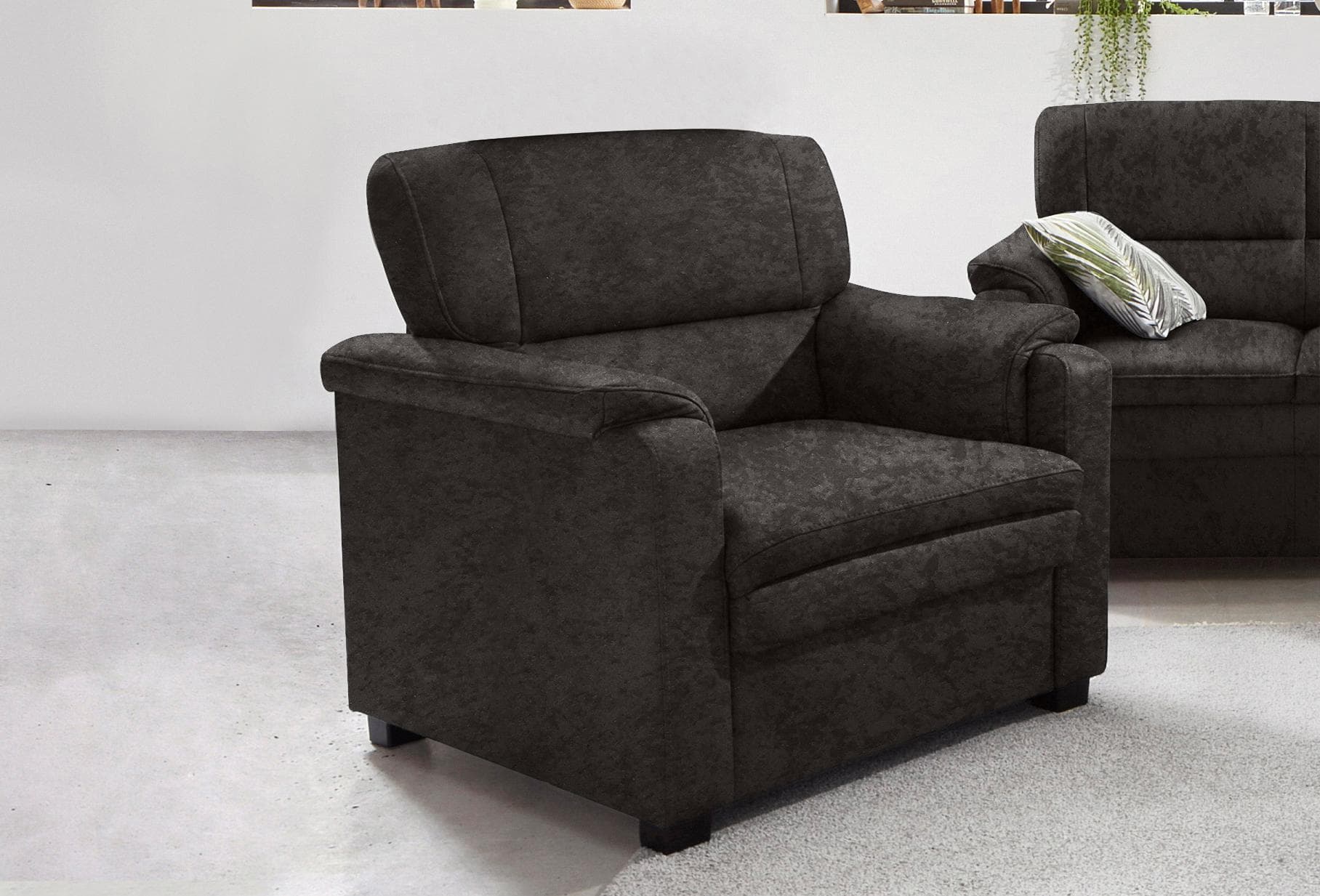 SIT & MORE Sessel Pisa Schwarz Leder & Kunstleder