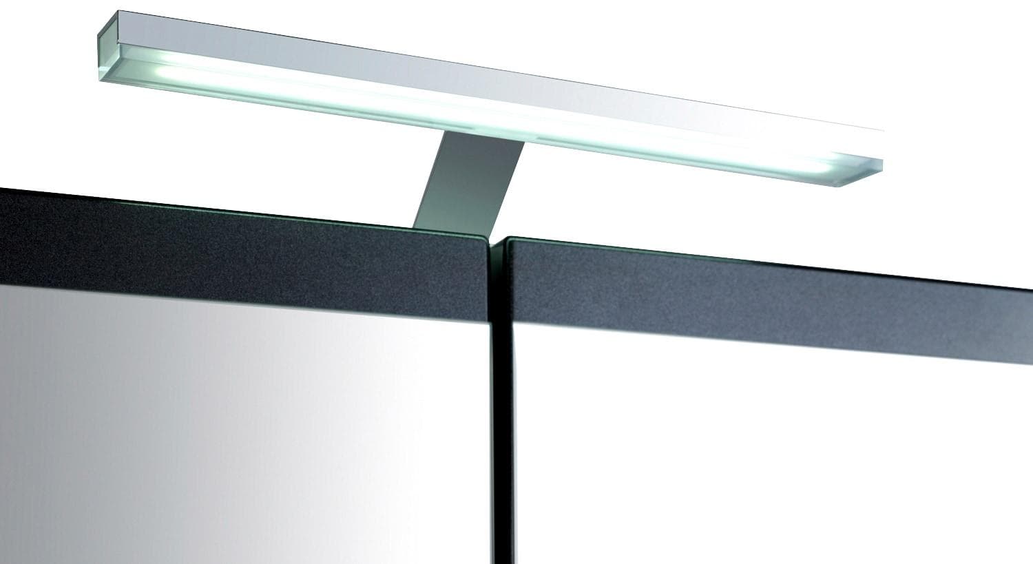 WELLTIME Aufbauleuchte Round Silber LED Spiegelschrank