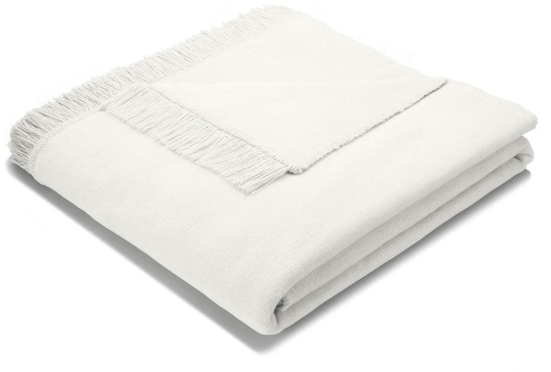 BIEDERLACK Wohndecke Unicolour Franse Beige Natur Fransen