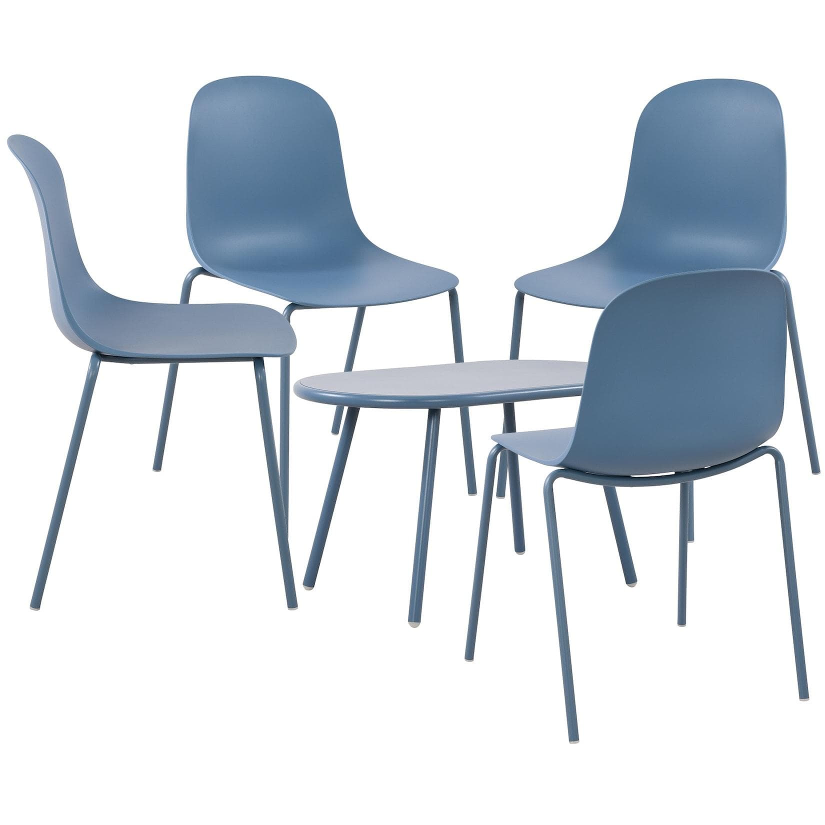 CLP 4er Sitzgruppe Veldin Garten-Set 4x Stapelstuhl + 1x Tisch