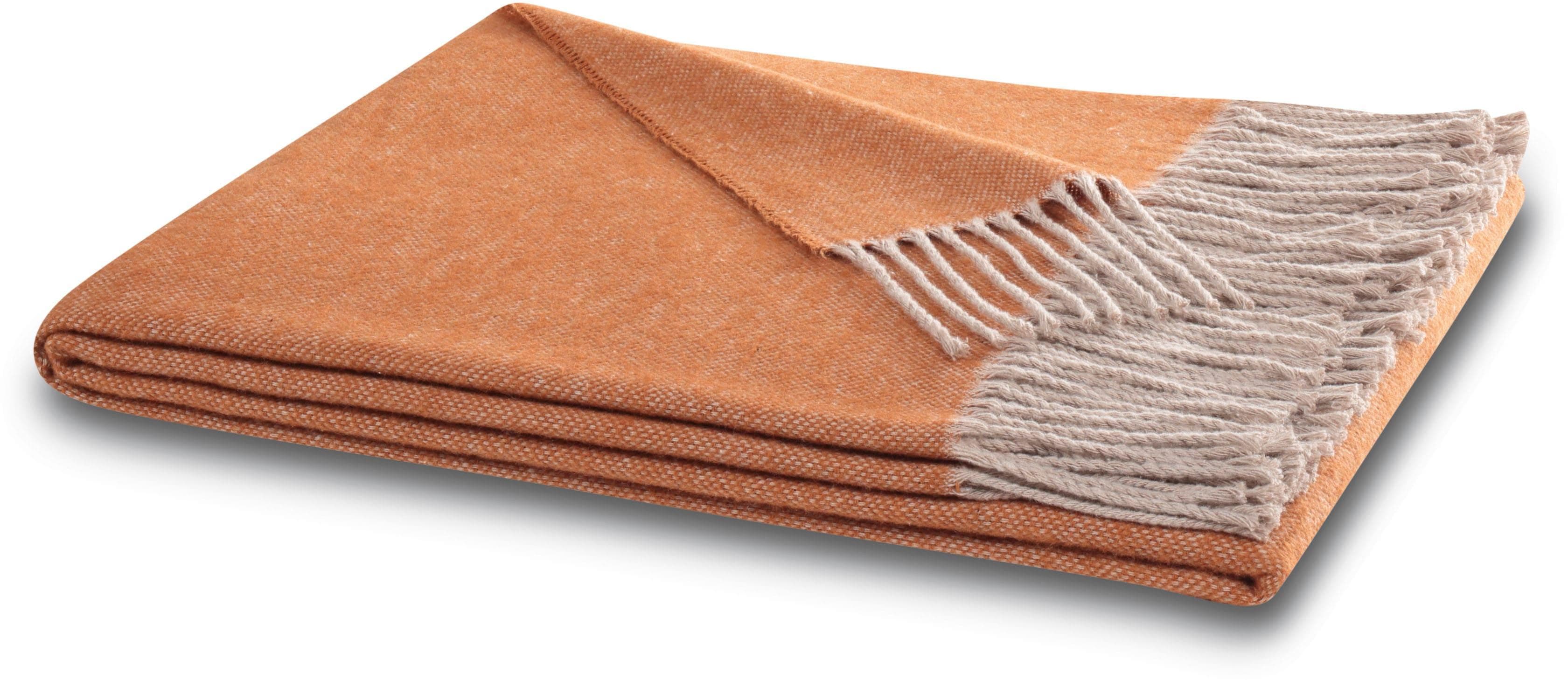 BIEDERLACK Plaid Giletti rust Baumwolle Polyacryl Fransen