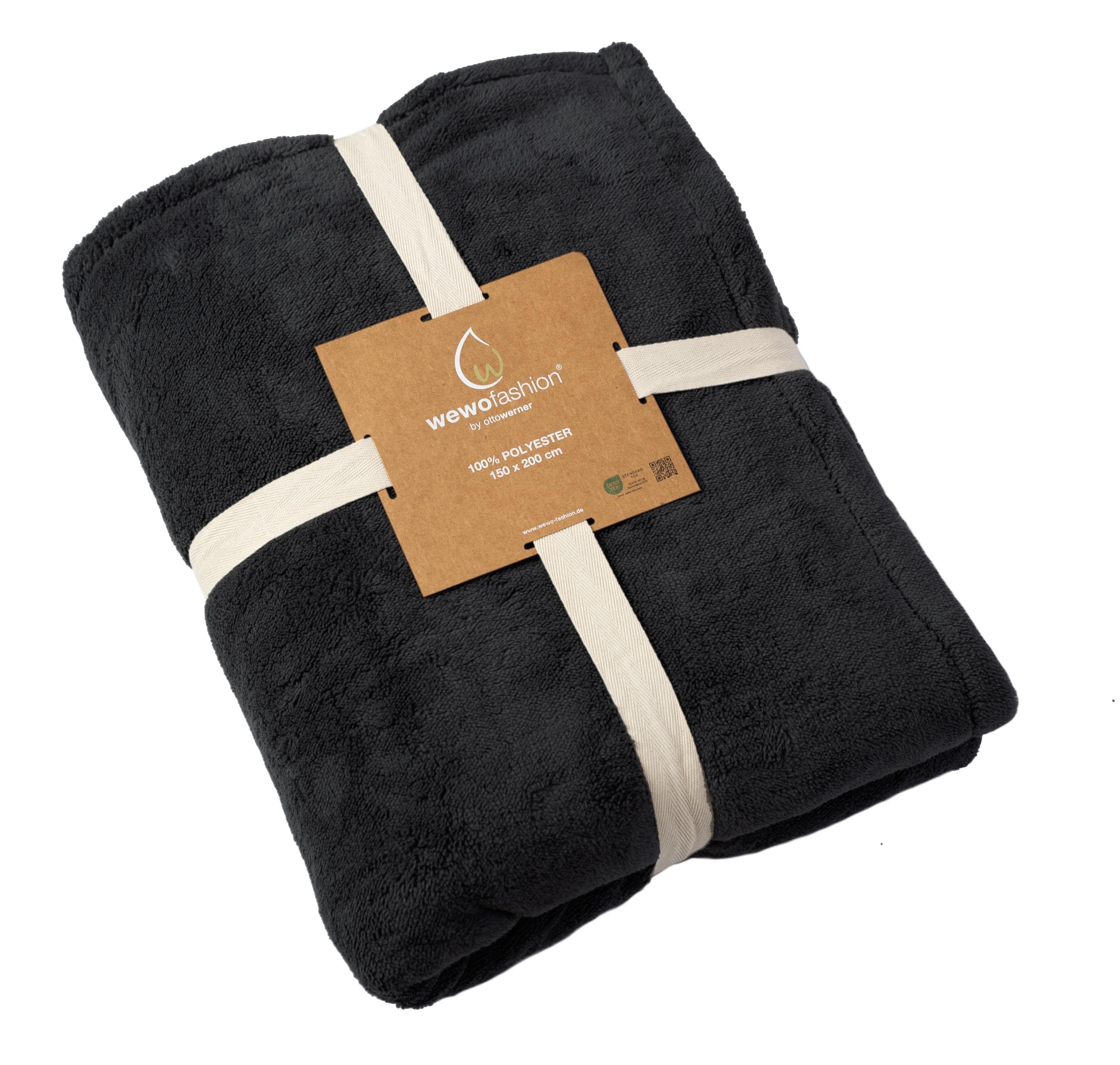 WEWO FASHION Wohndecke 9203 Anthrazit Polyester Kuschelig