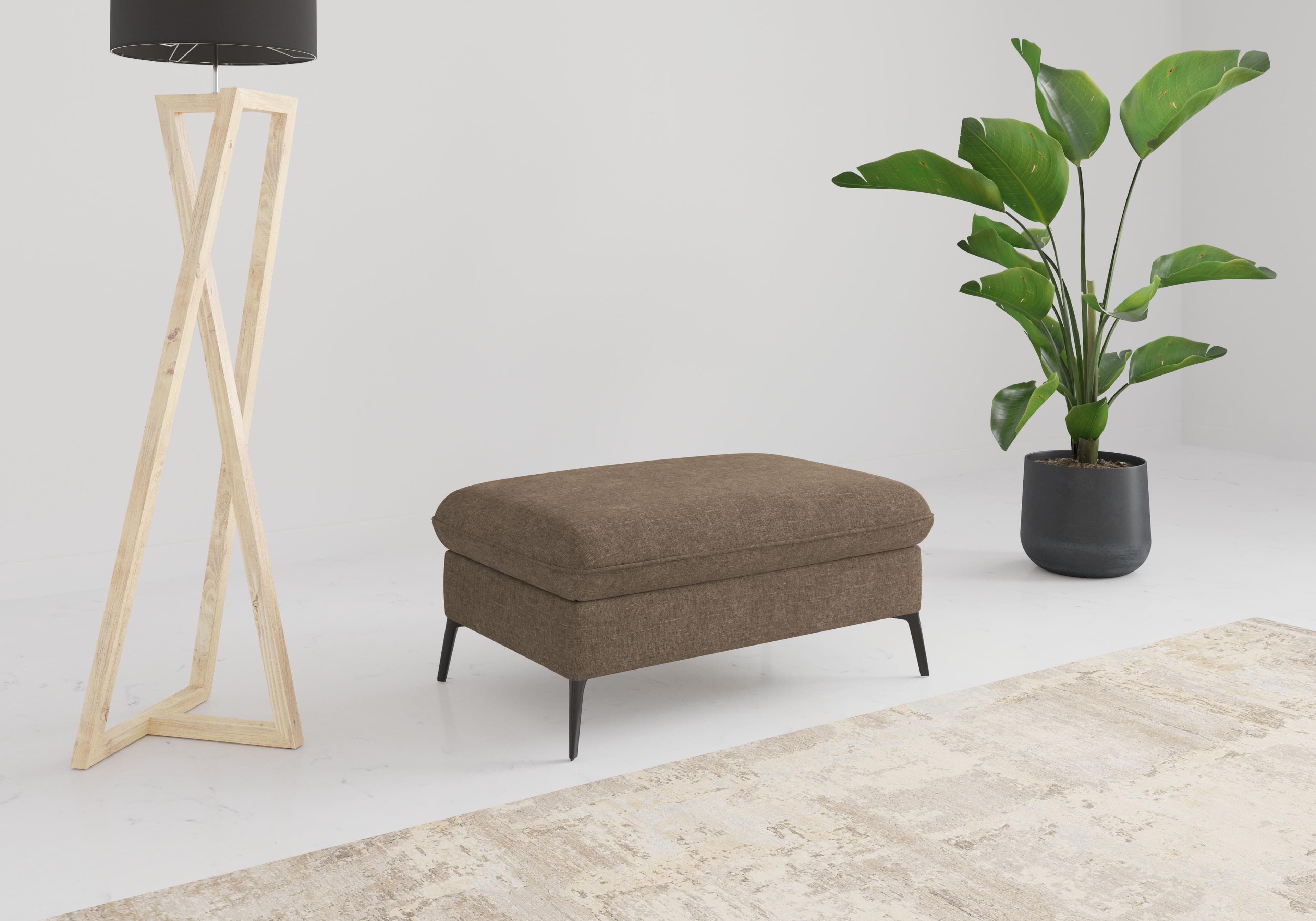 SIT & MORE Polsterhocker Emely mit Stauraum hellbraun