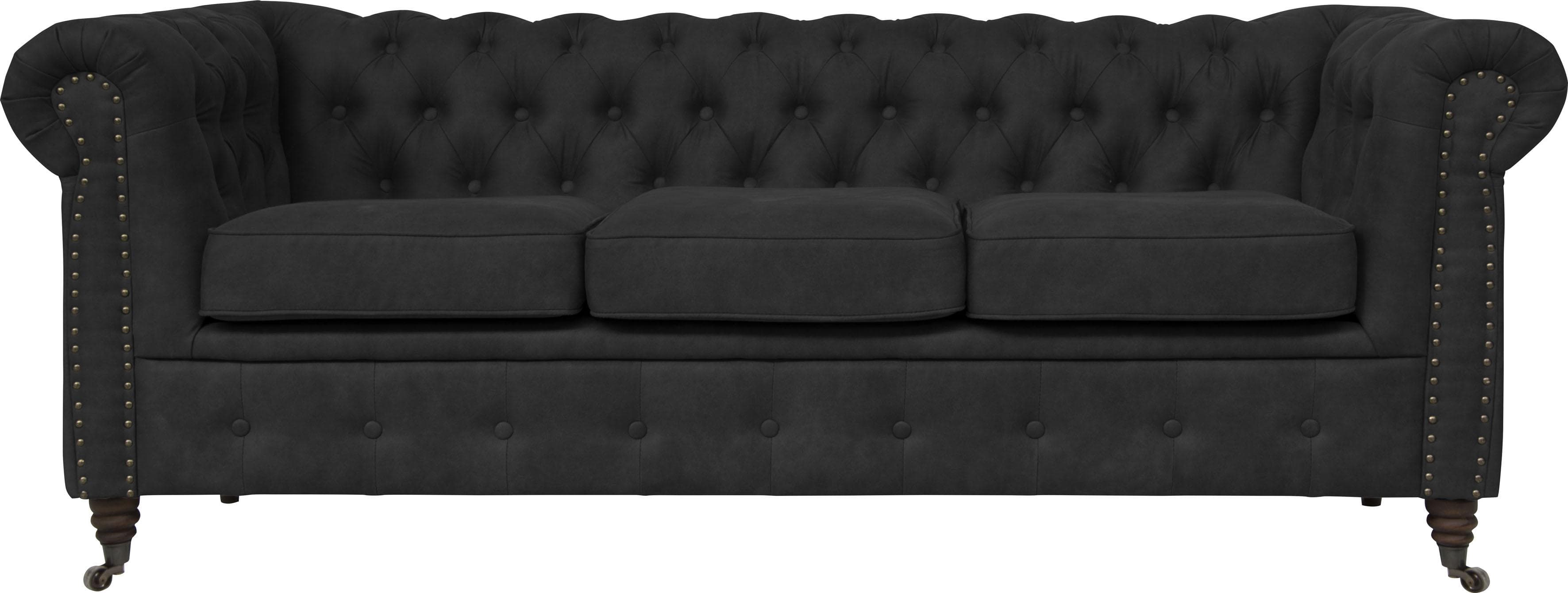 Chesterfield-Sofa HOME AFFAIRE Aarburg Anthrazit 3-Sitzer