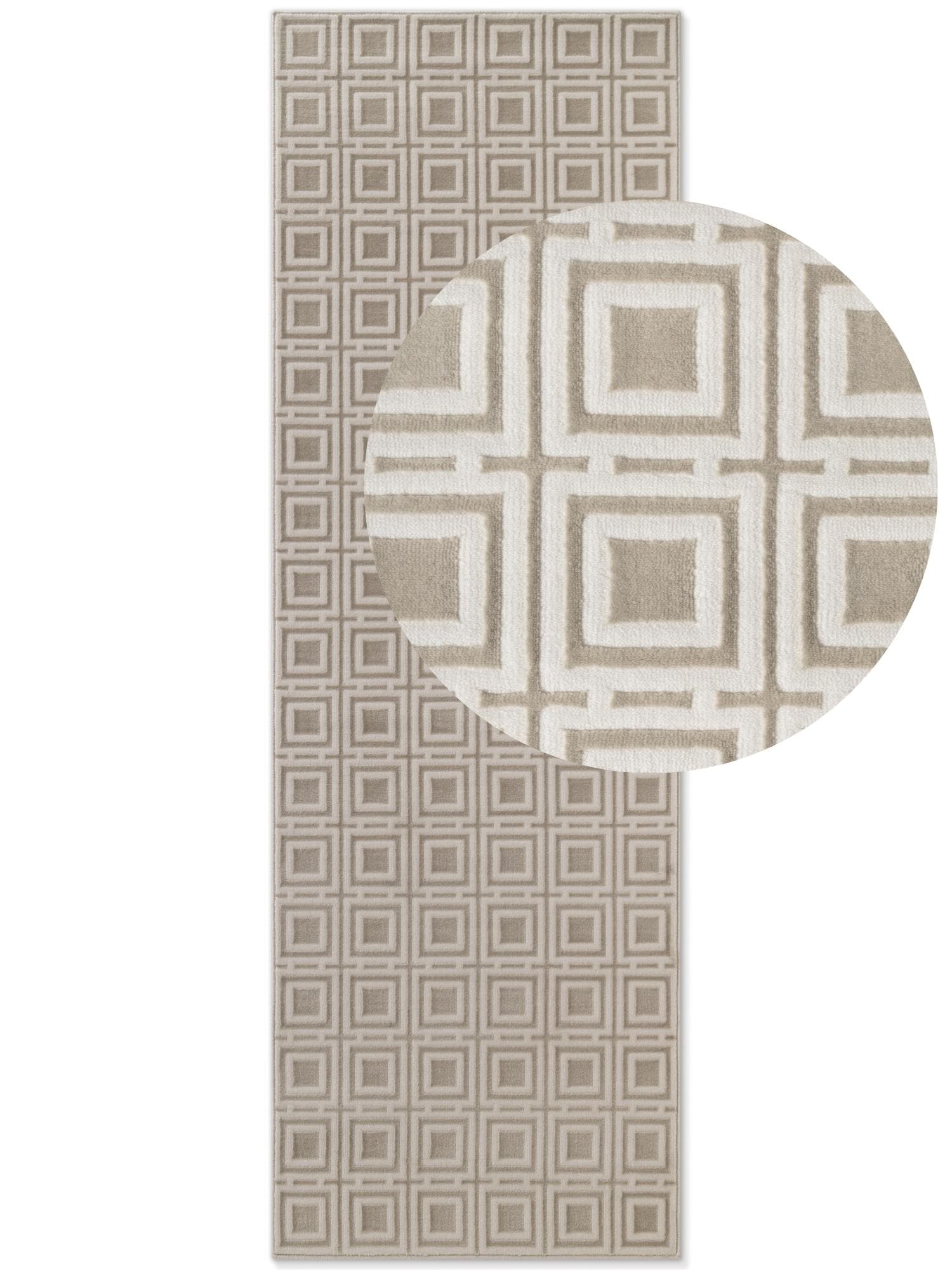 ELLE DECORATION Howlite Teppich Creme Geometrisch Glanz