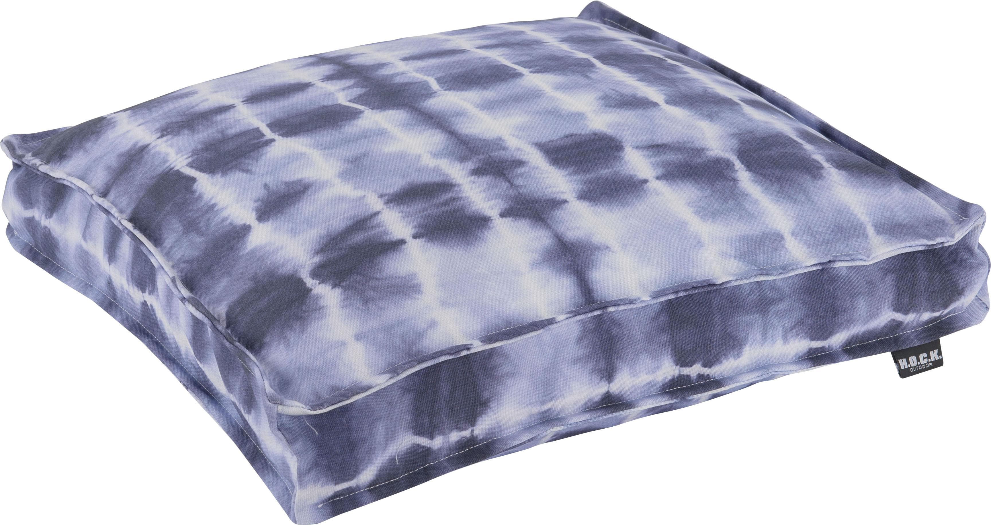 H.O.C.K. Sitzkissen Badu Batik Midnight Outdoor Blau Polyacryl
