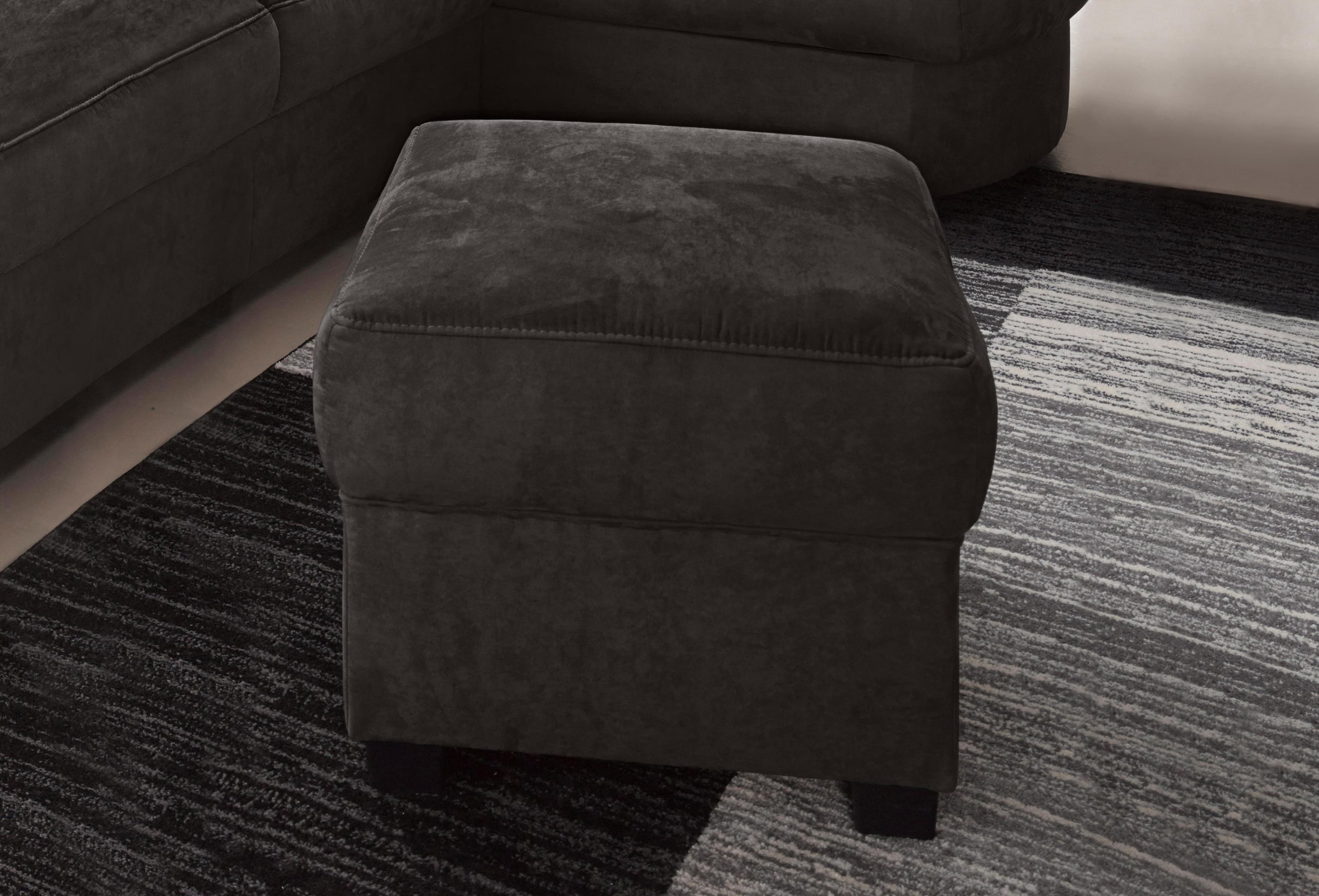 Sit & More Polsterhocker Pandora Schwarz Luxus-Microfaser