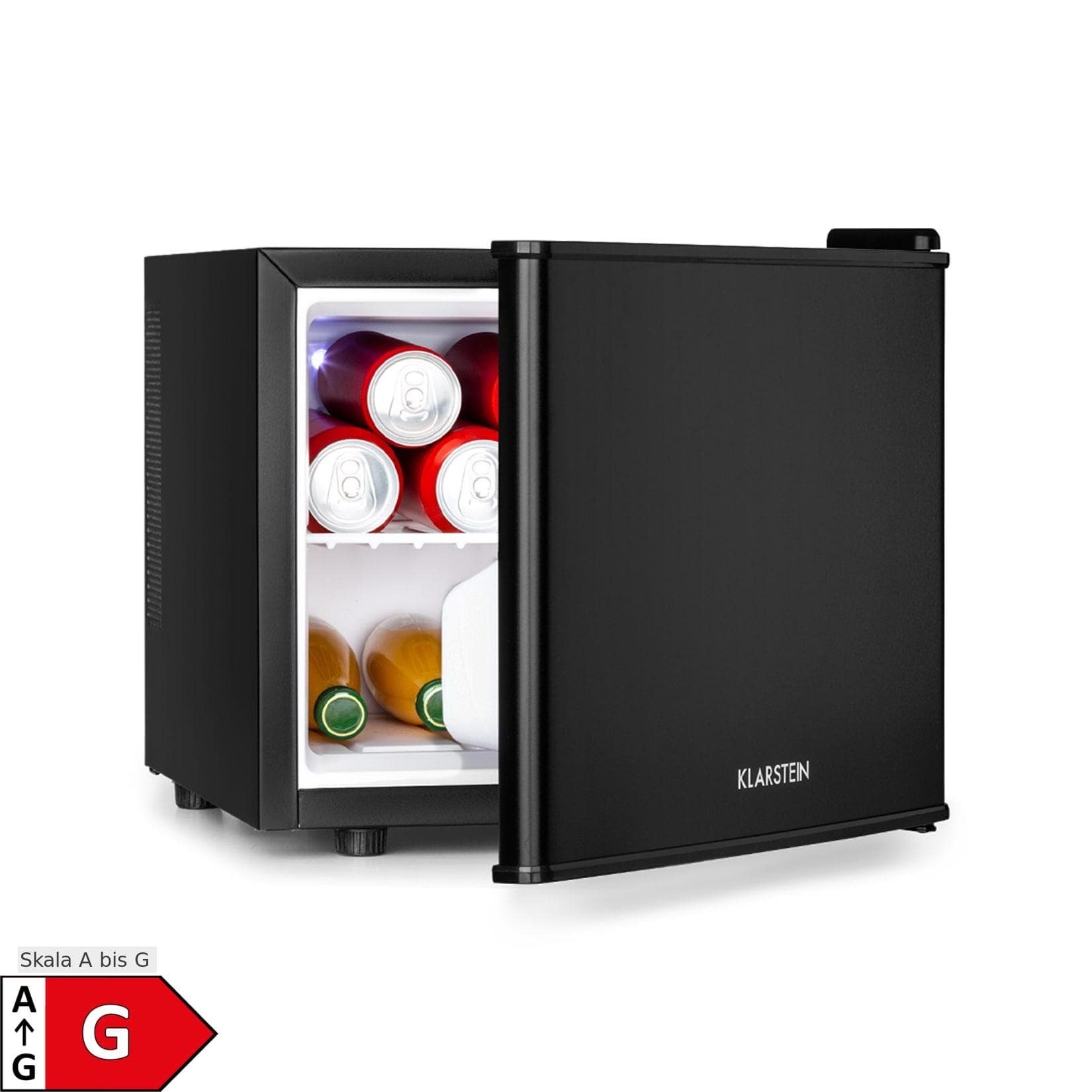 Klarstein Geheimversteck Mini-Kühlschrank 2 Ebenen 17Ltr. 26dB thermoelektrisch Schwarz