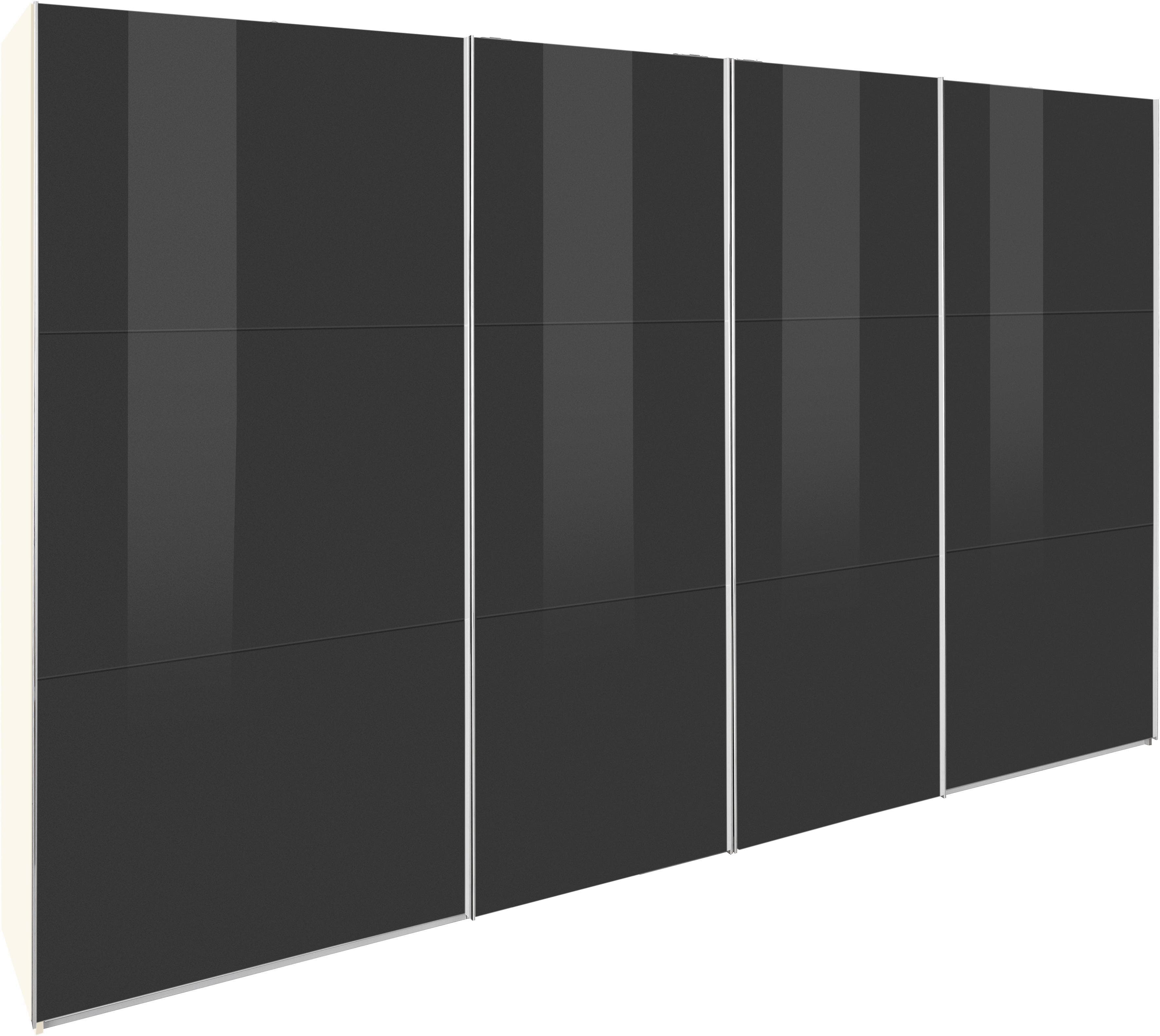 Wimex Schwebetürenschrank Level weiß/grau mit Glastüren