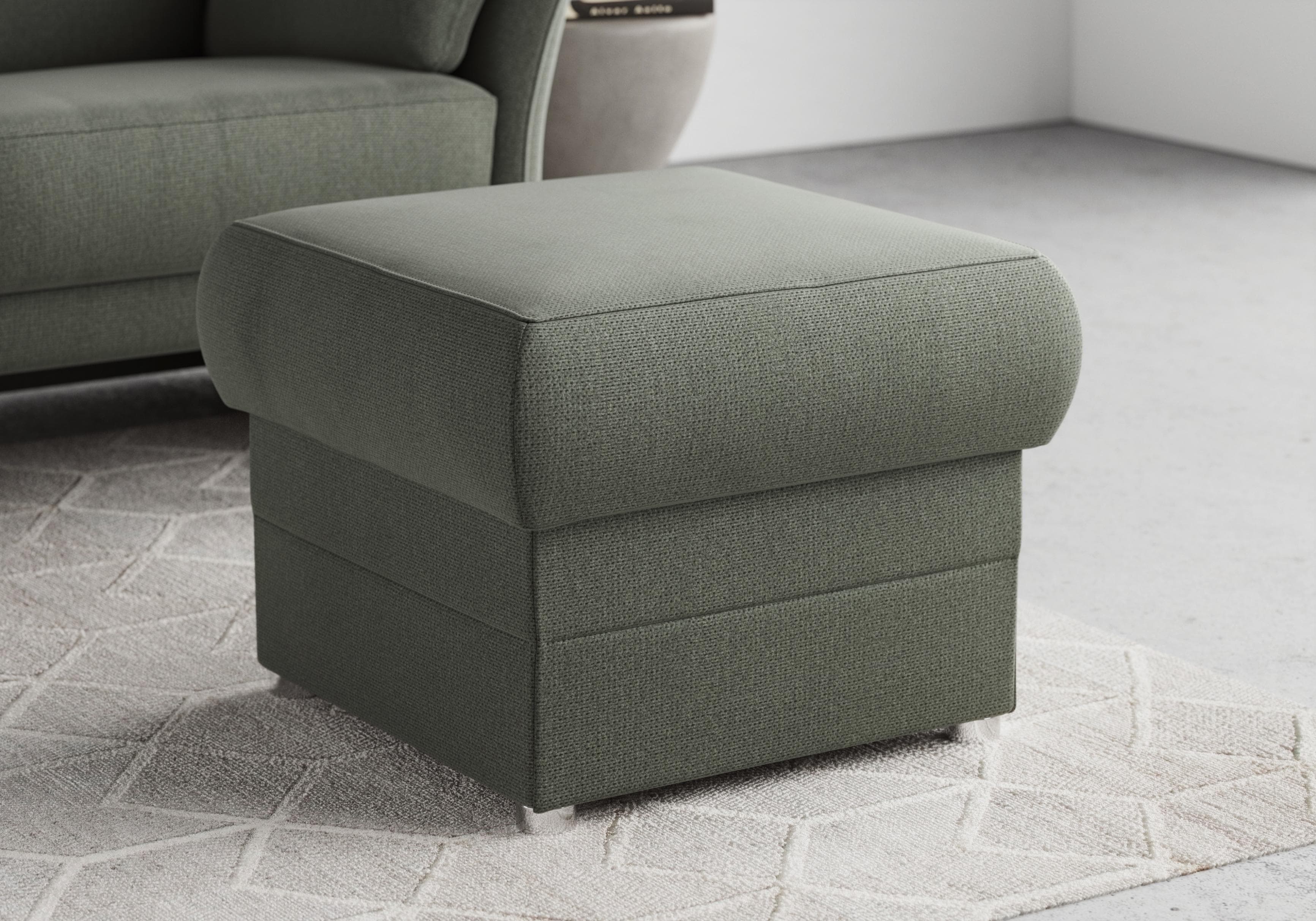 DOMO COLLECTION Hocker Pina Dunkelgrün Kompakt