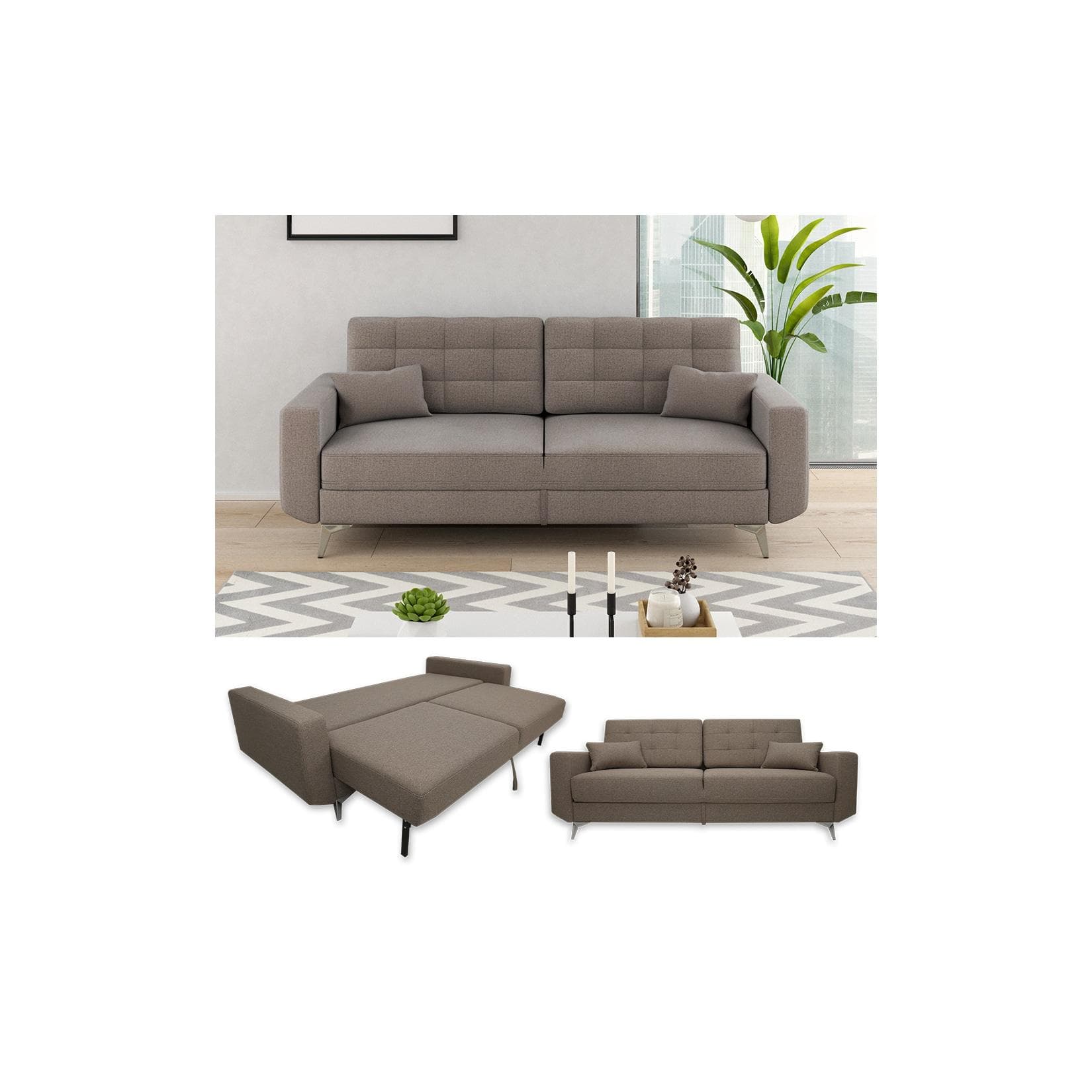 VitaliSpa Schlafsofa York Schlaffunktion Bettkasten