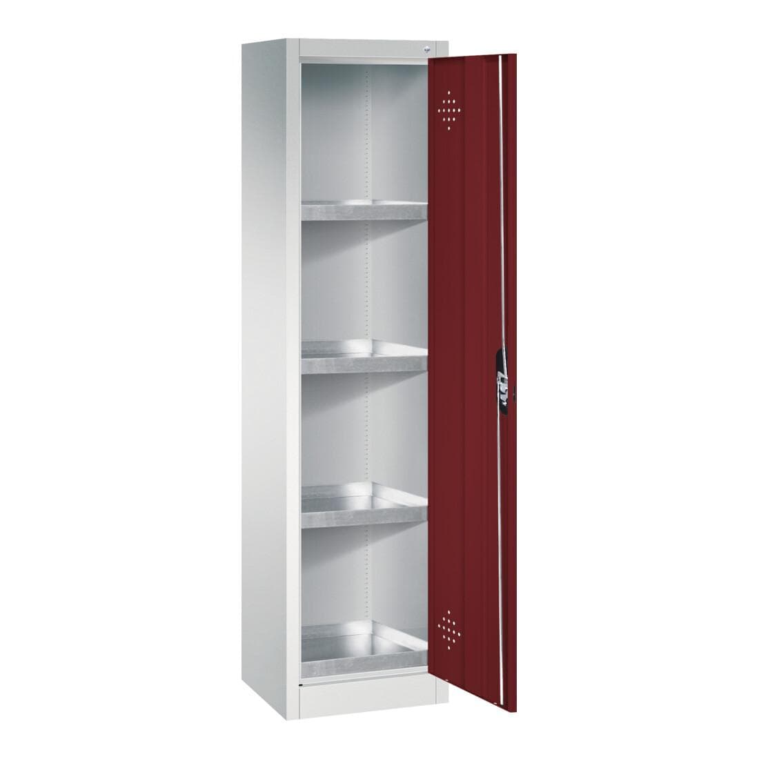 C+P Umweltschrank Acurado 1950x500x502mm Rubinrot/Lichtgrau