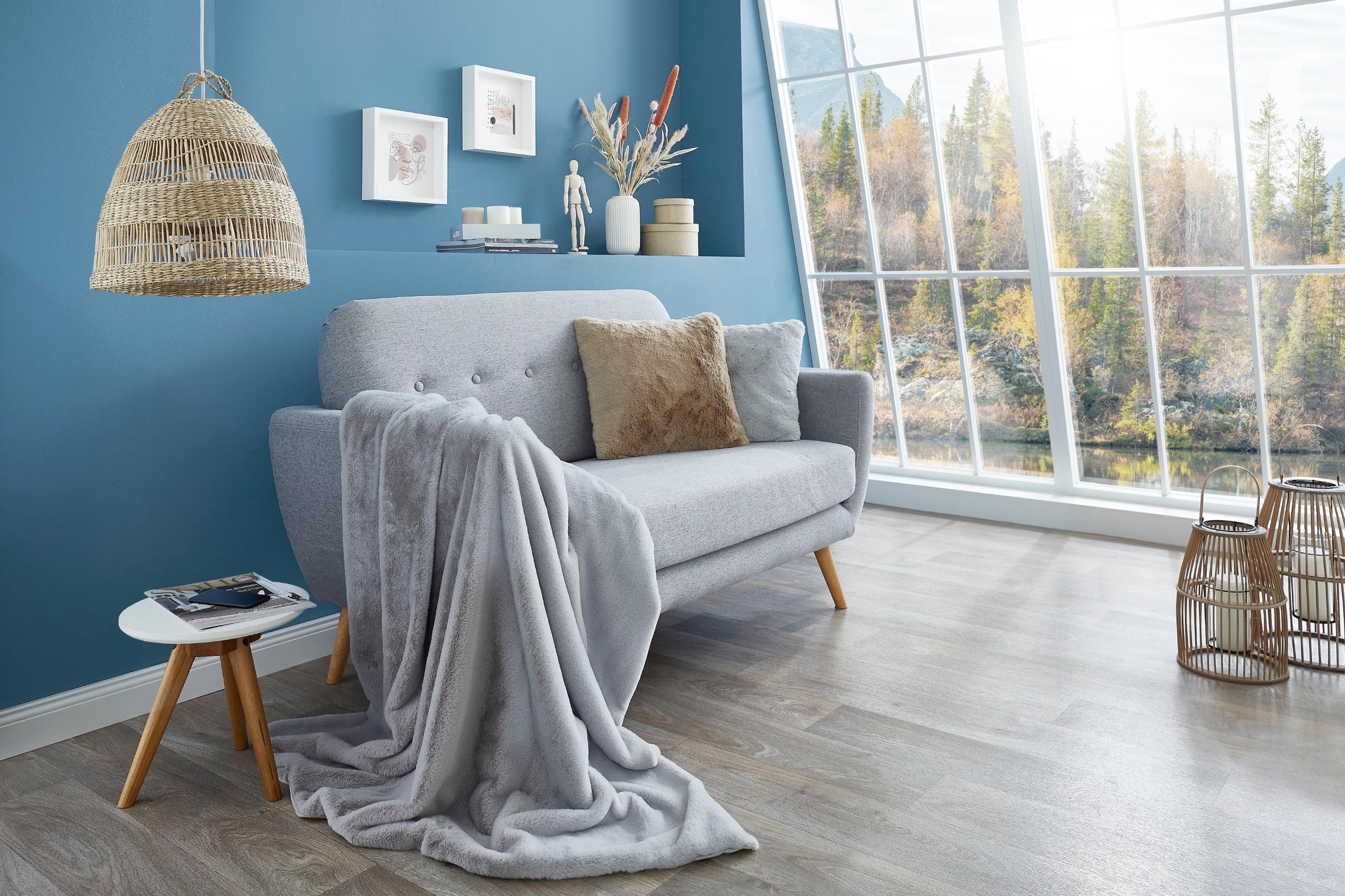 LUXOR LIVING Novara Wohndecke Grau Kuscheldecke 130x180 cm