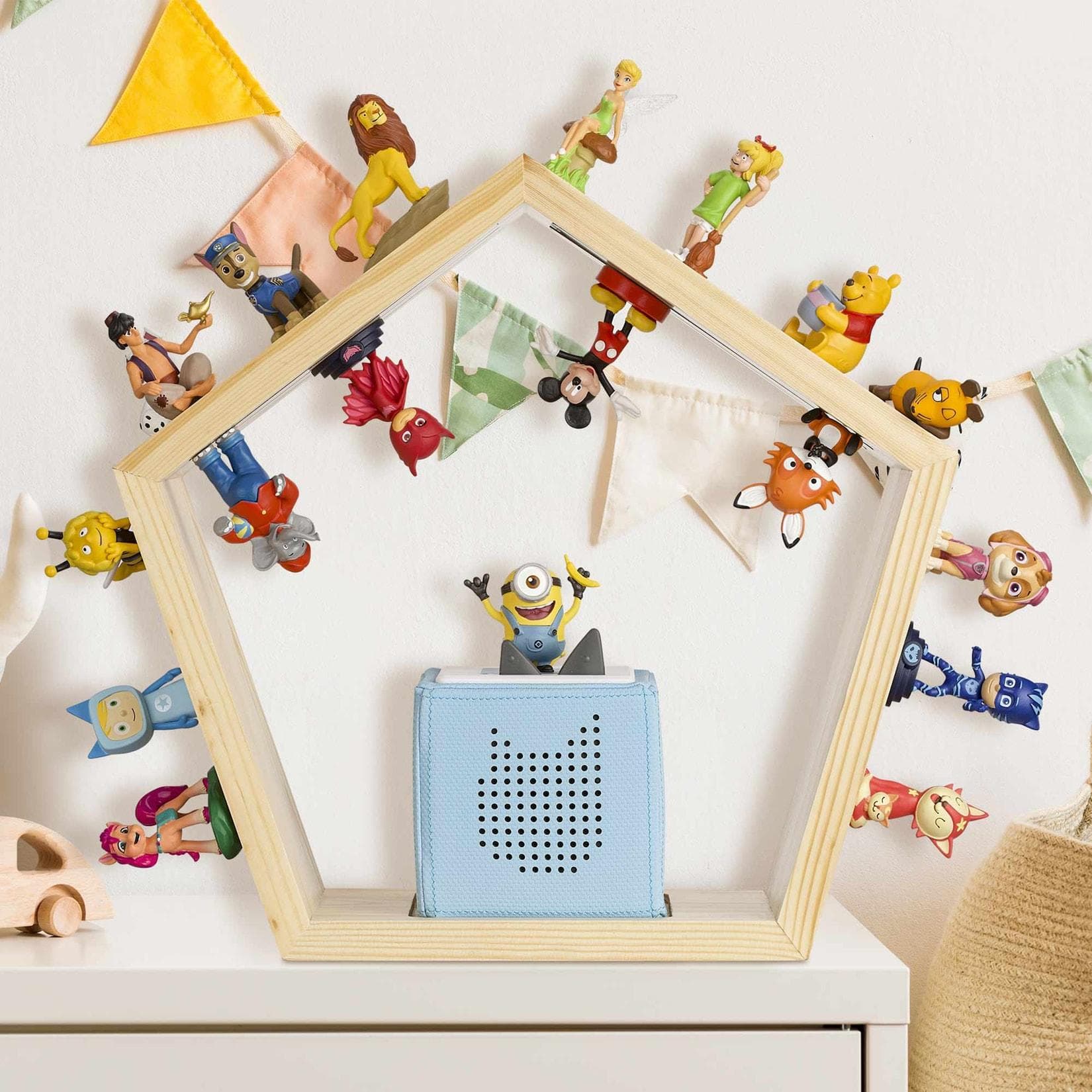 Baby Vivo Toniebox Regal Fünfeck Magnetische Aufbewahrung Holz