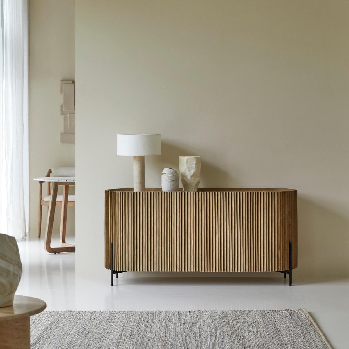 Tikamoon Buffet Lou 150 cm Mindiholz Braun Modern Art Déco