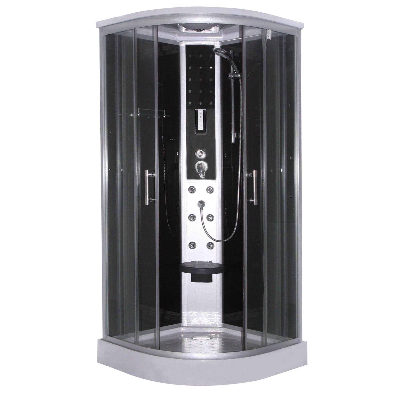 Komplettdusche SANOTECHNIK Milano Silber Viertelkreisdusche