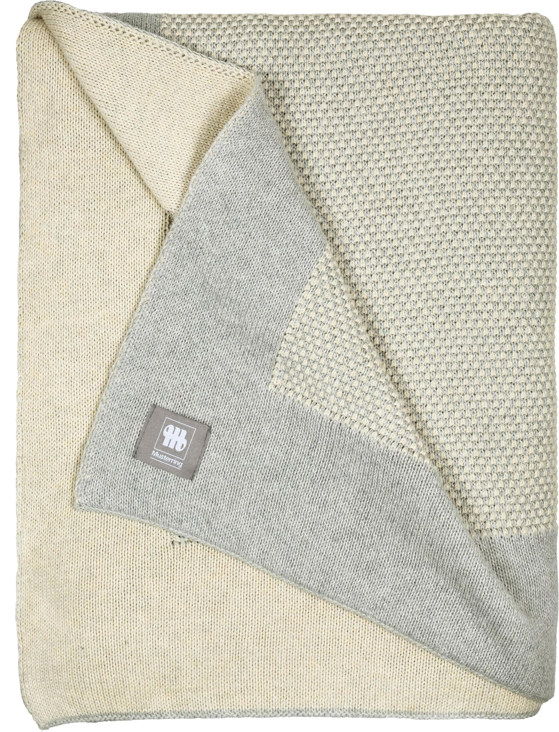 Musterring Plaid Knit Grau 100% Baumwolle Wohndecke