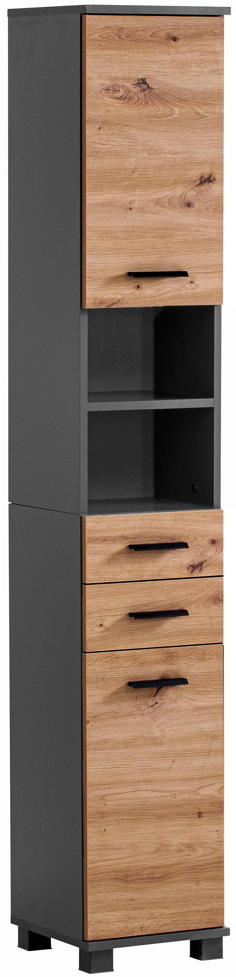 WELLTIME Hochschrank Palermo Anthrazit Grau 30cm Bad