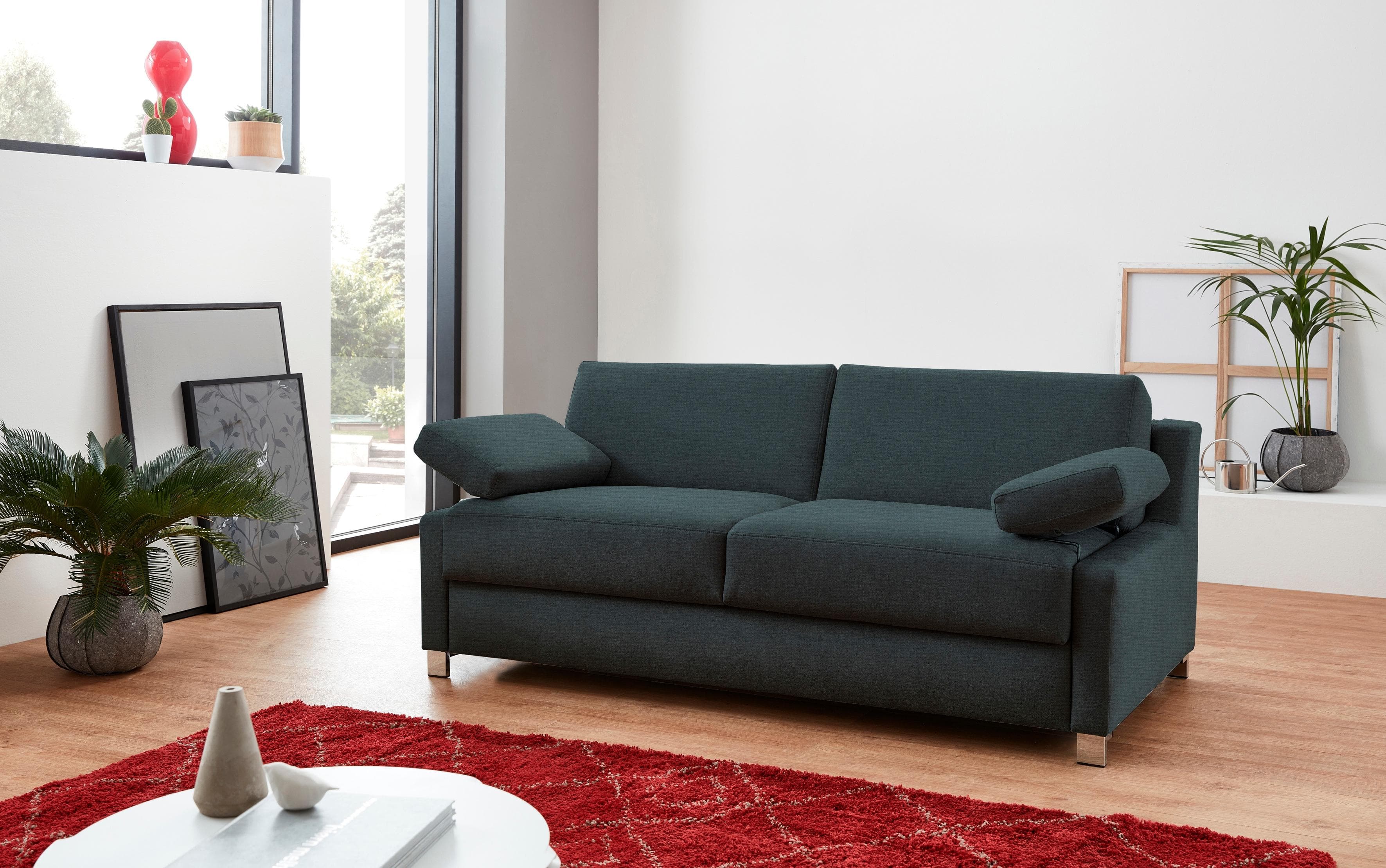 BALI Schlafsofa Viola Rauchblau mit Ergoflex-Lattenrost