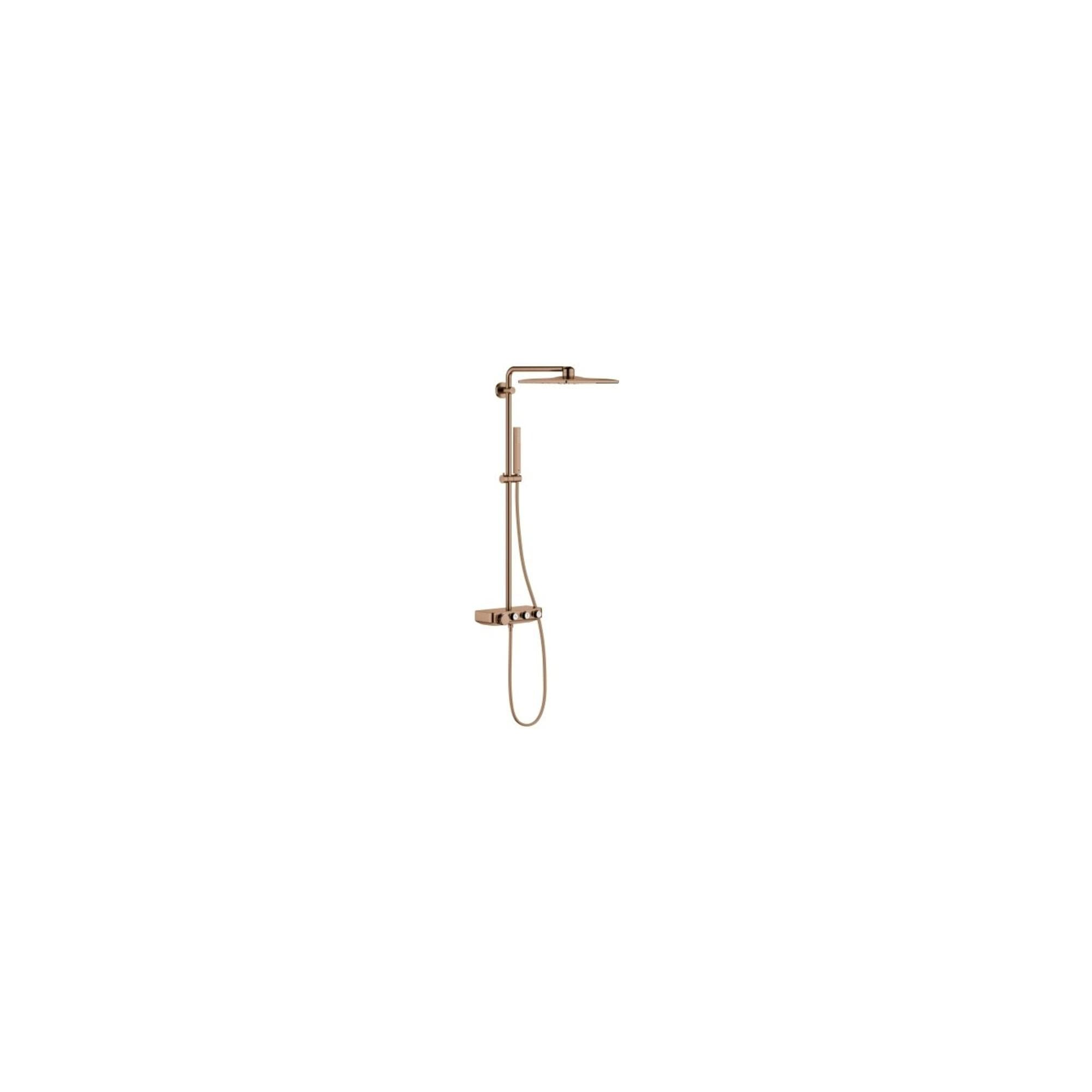 Grohe Duschsystem 26508DL0 Sunset-Gebürstet mit AP-Thermostat 45cm