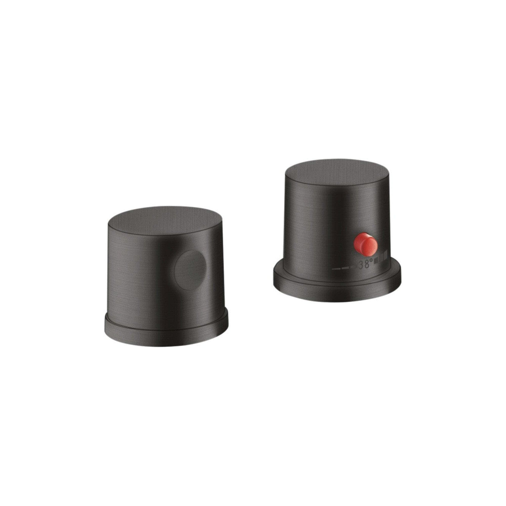 hansgrohe Axor Uno 2-Loch-Wannenrandarmatur mit Thermostat Brushed Black Chrome