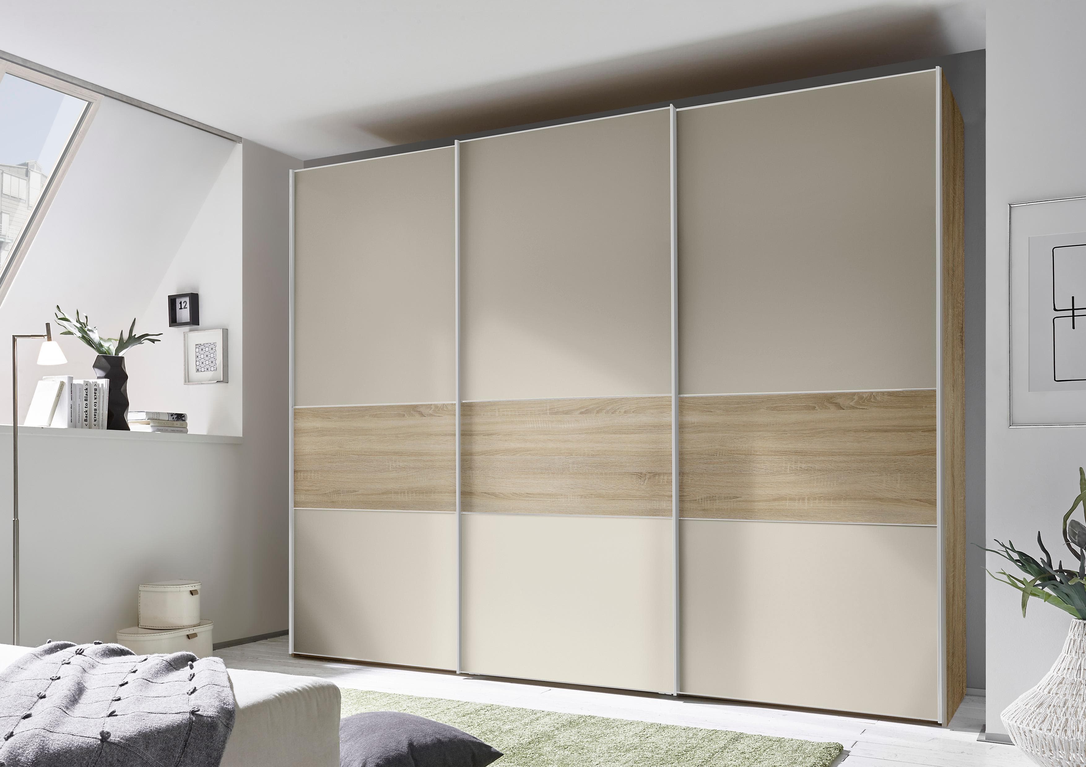 Schwebetürenschrank STAUD Sinfonie Plus Sand Dekor Sonoma Eiche Dekor