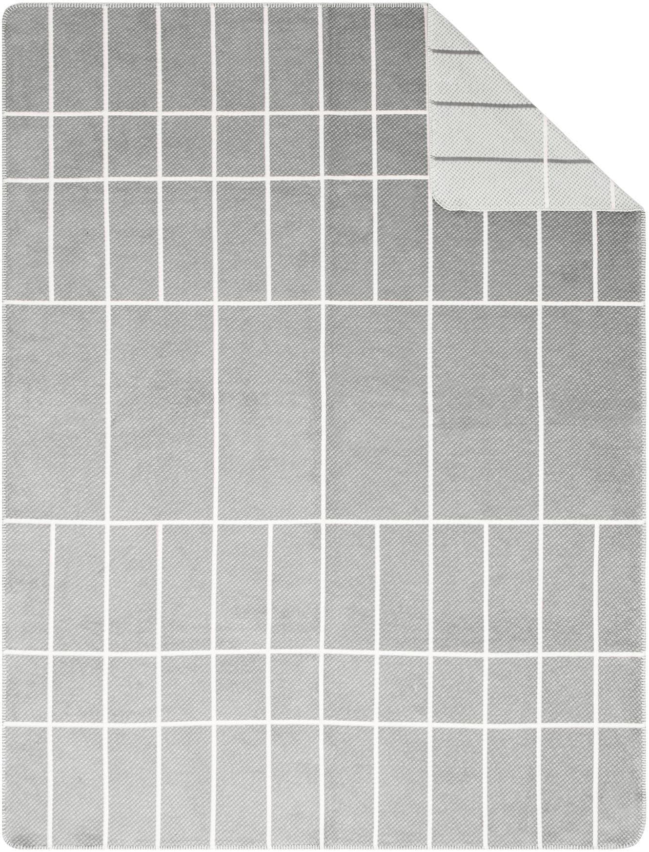 IBENA Wohndecke Sanremo Grau/Wollweiß 150x200 cm Baumwolle Polyacryl Polyester