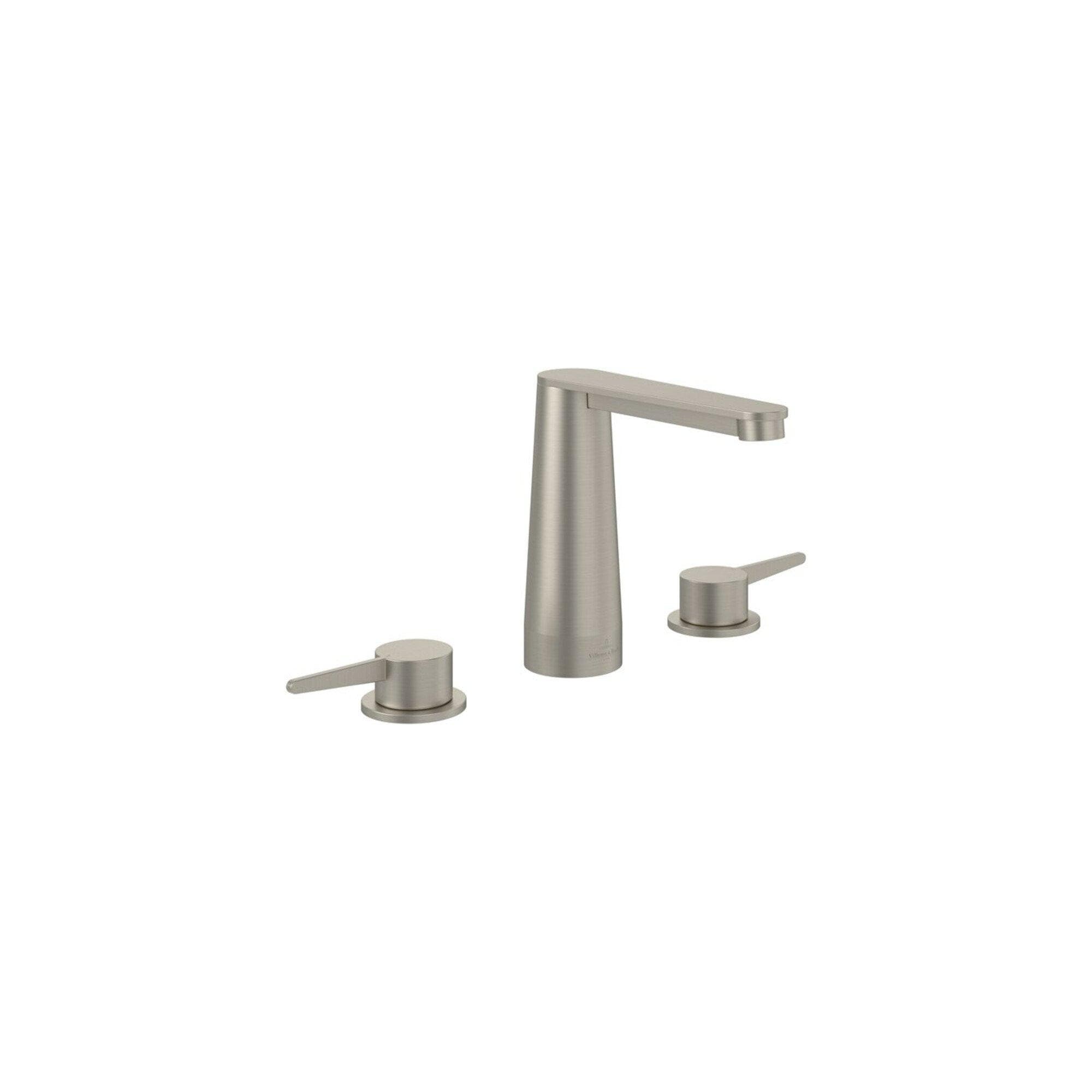 Villeroy und Boch Conum Dreiloch-Waschtischarmatur TVW12700100164 Brushed Nickel Black