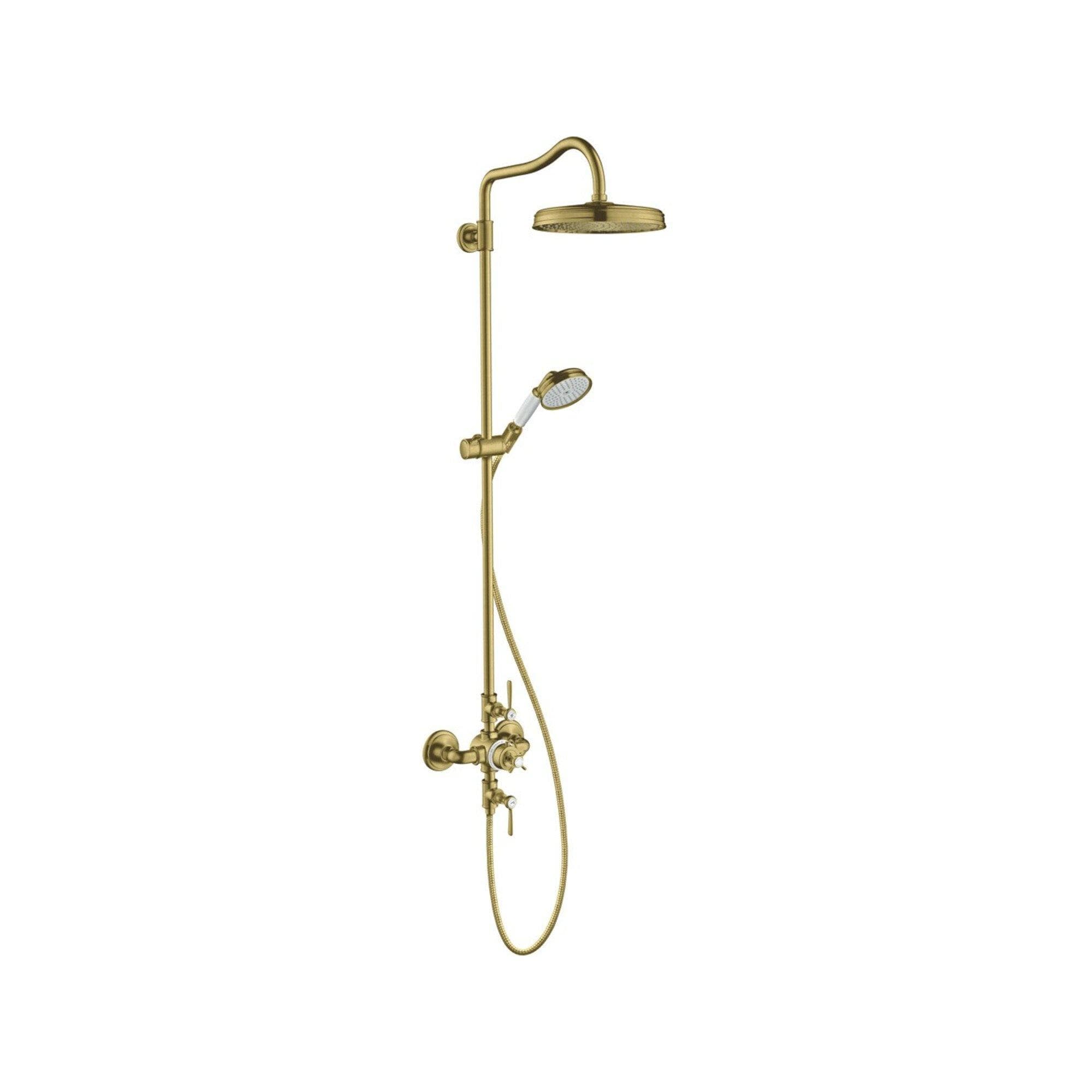 hansgrohe Axor Montreux Showerpipe 16572950 Thermostat Kopfbrause 240mm 1jet Brushed Brass