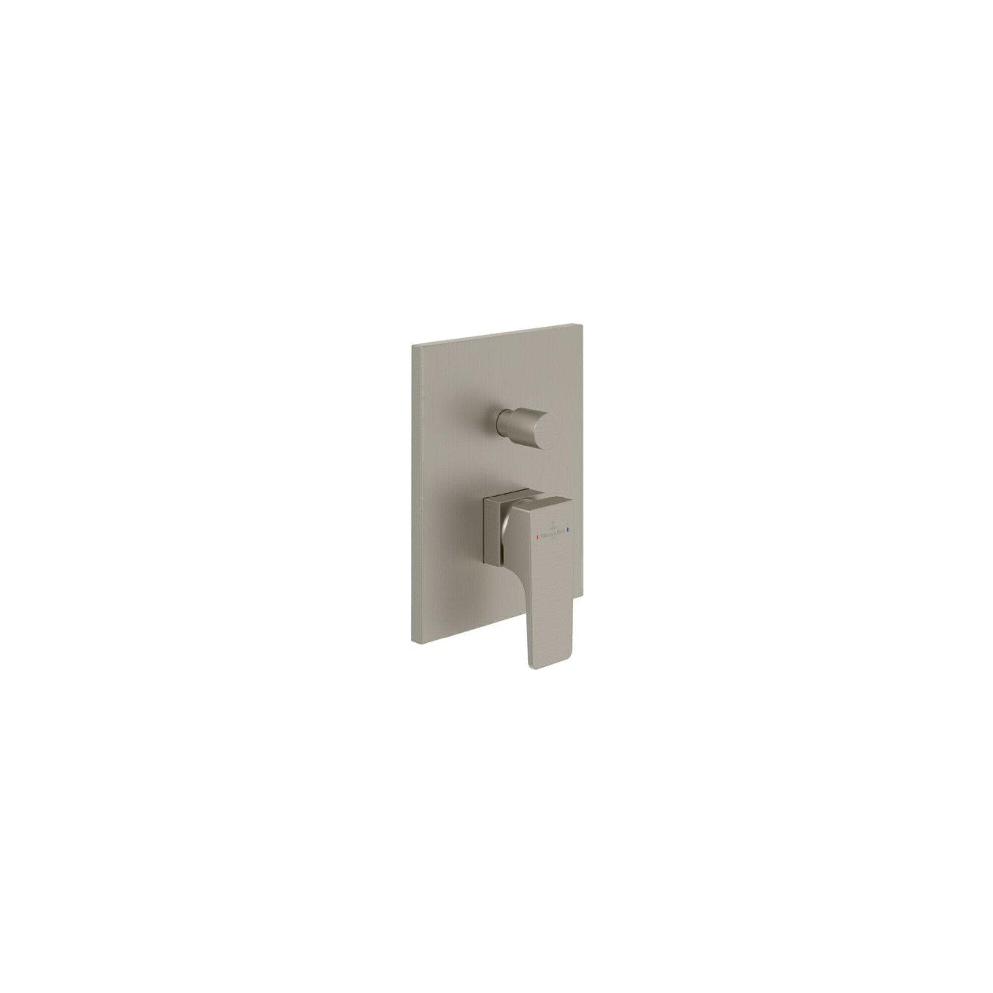 Villeroy und Boch Architectura Square Unterputz-Einhebel-Wannenarmatur Brushed Nickel Black