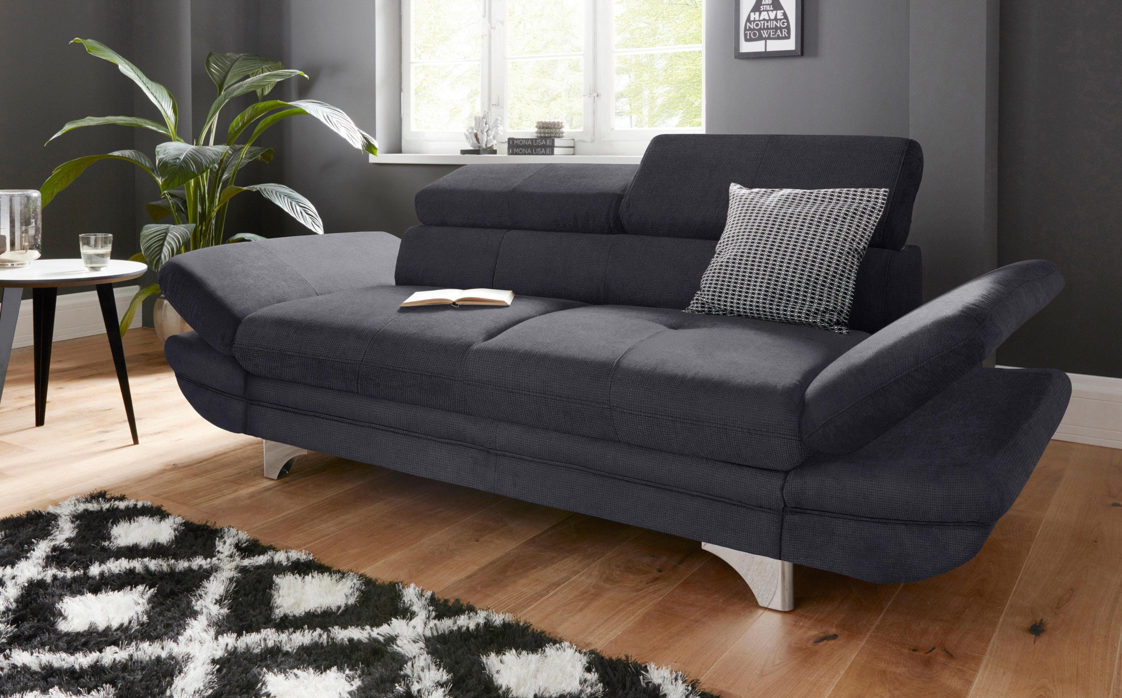 COTTA 2-Sitzer Sofa Enterprise Schwarz mit Verstellfunktion
