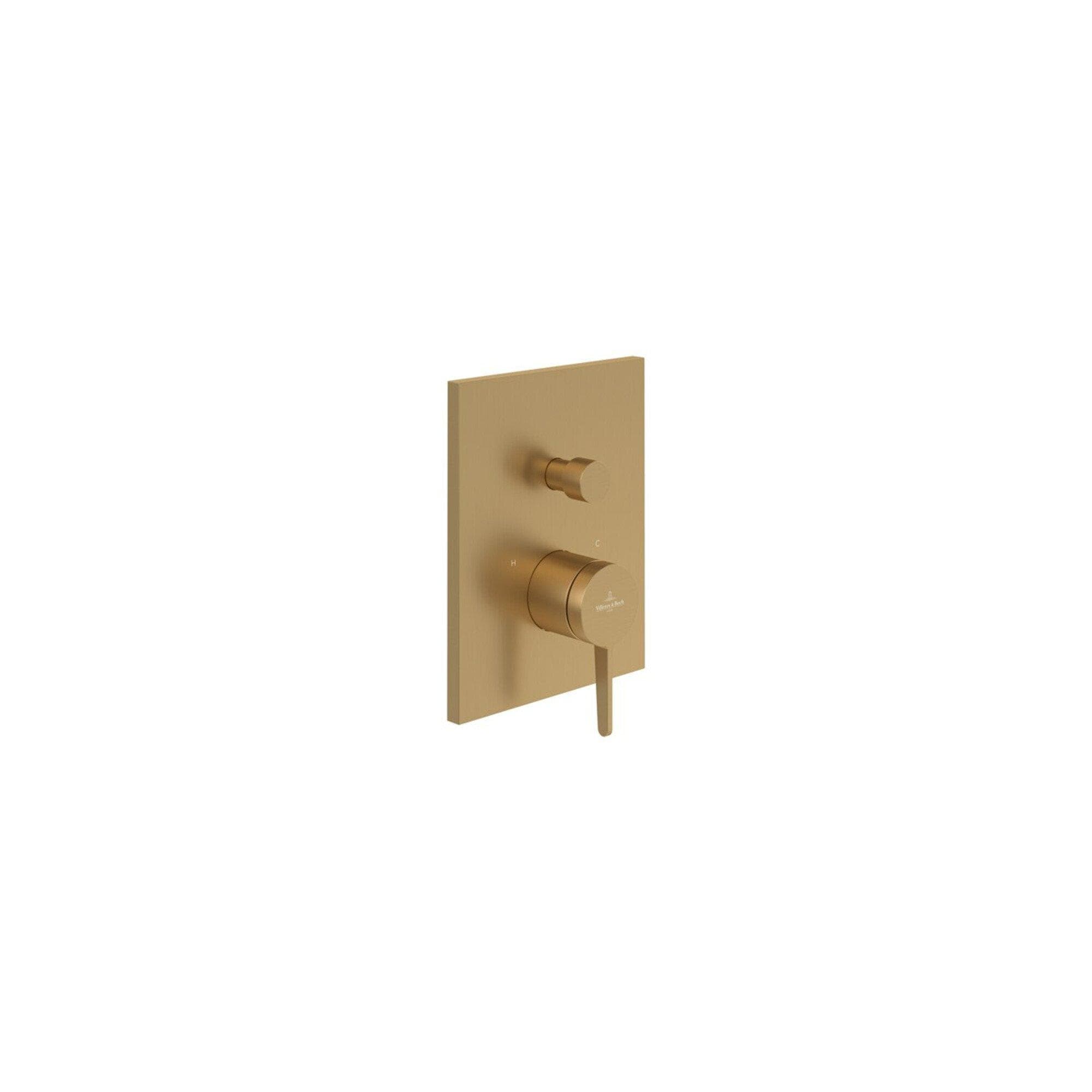 Villeroy und Boch Conum Fertigmontageset TVT12700100076 Unterputz-Einhebel-Wannenarmatur Brushed Gold